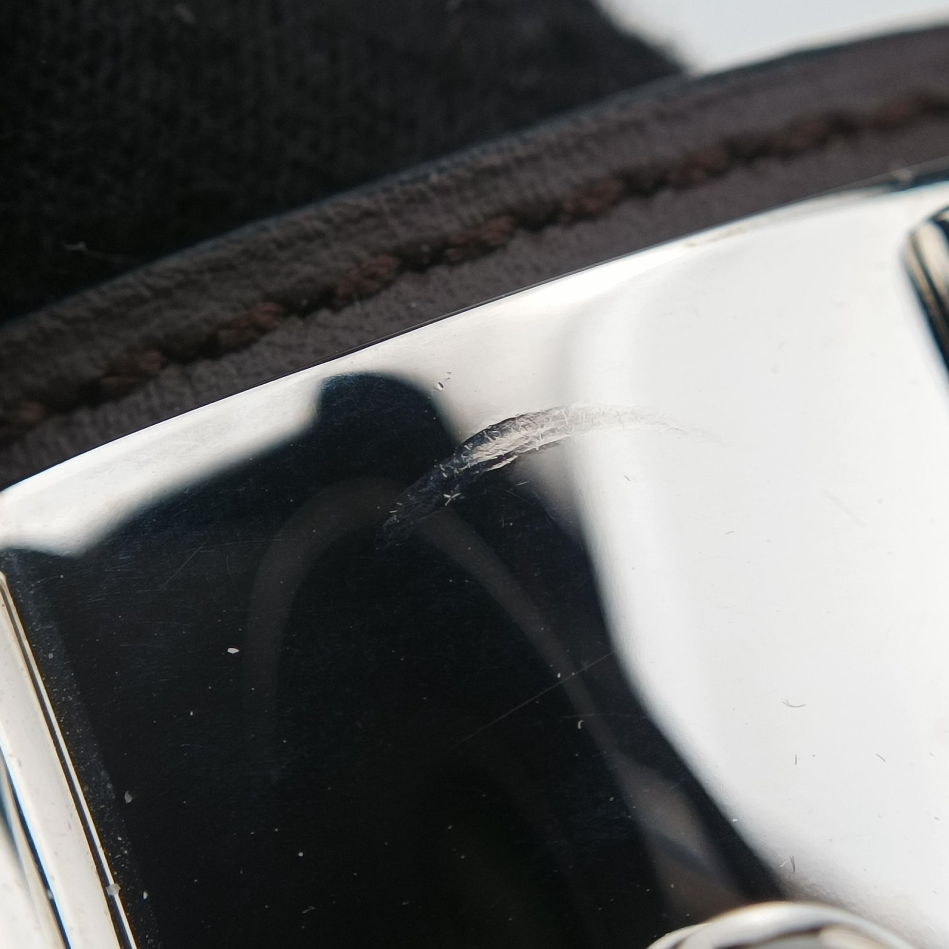 Collier de Chien Black×silver Leather x GP S N▢Q 40コリエ ド シアン ブラック×シルバー レザー×GP S N▢Q 40