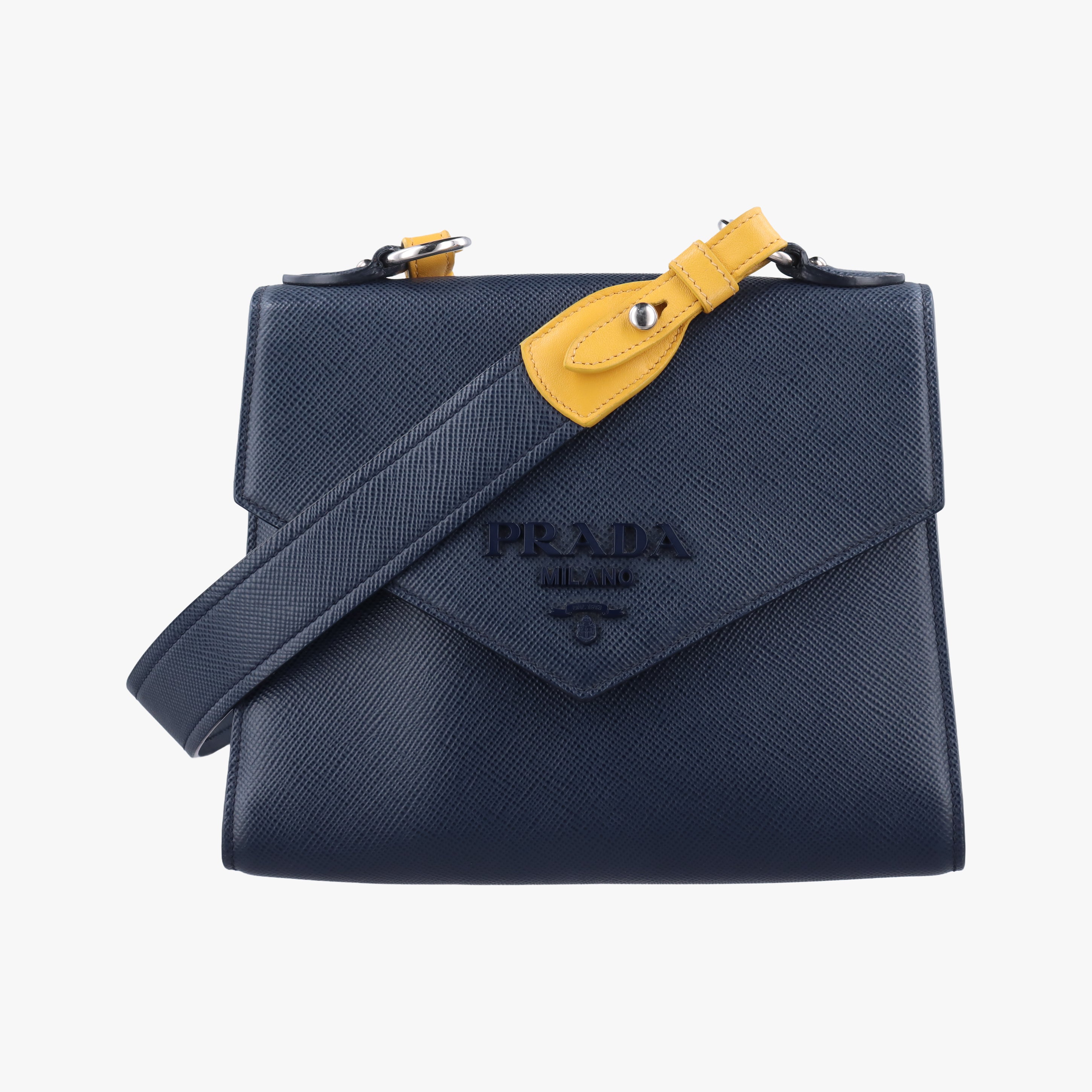 Monochrome navy SAFFIANO Leather 59モノクロ ネイビー サフィアーノレザー 59