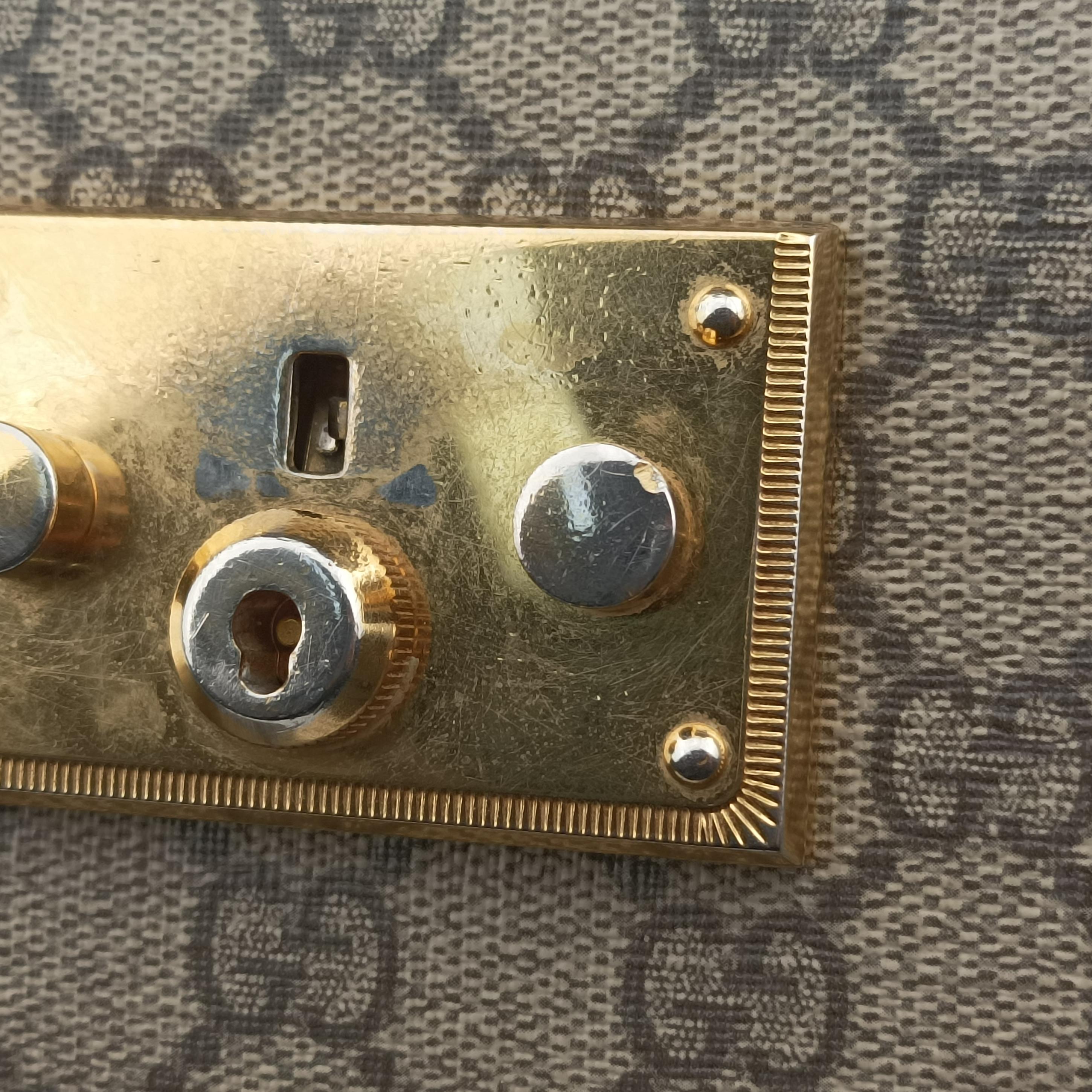 GG Supreme Bamboo Padlock beige×black PVC coated canvas 603221 E032322588GGスプリーム　バンブー　パドロック ベージュ×ブラック PVCコーティングキャンバス 603221 E032322588