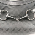 Horsebit Hobo Black Fabric×leather 114890 ホースビットホーボー ブラック ファブリック×レザー 114890 