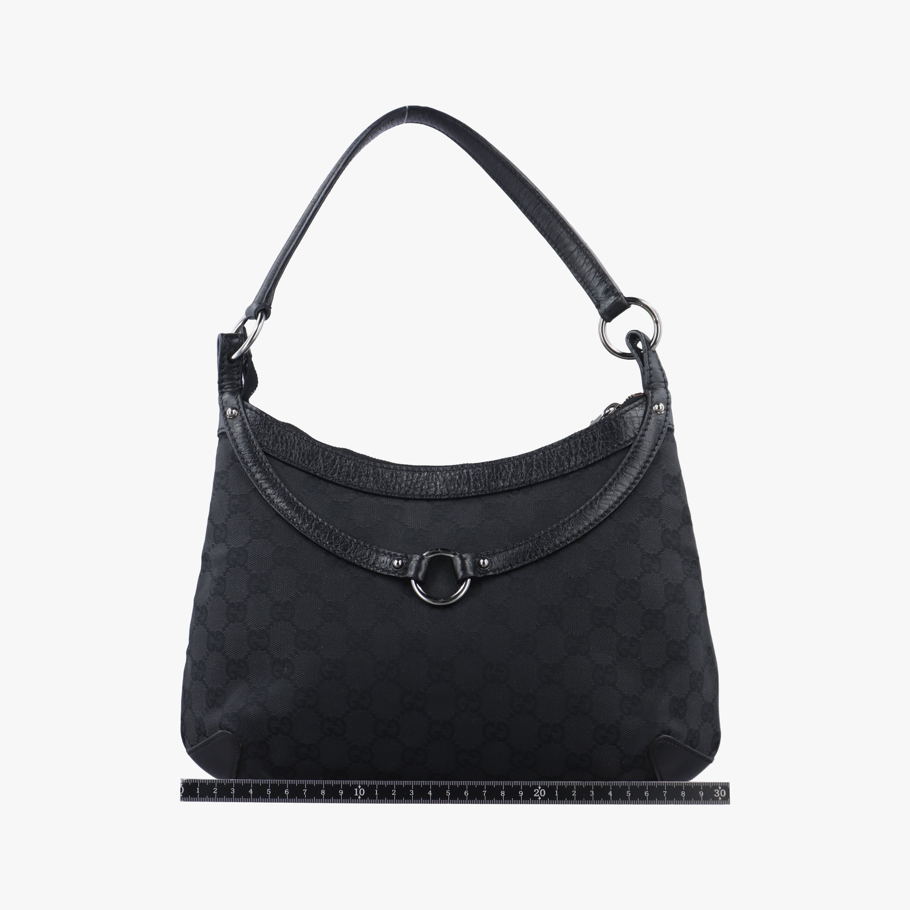 Horsebit Hobo Black Fabric×leather 114890 ホースビットホーボー ブラック ファブリック×レザー 114890 