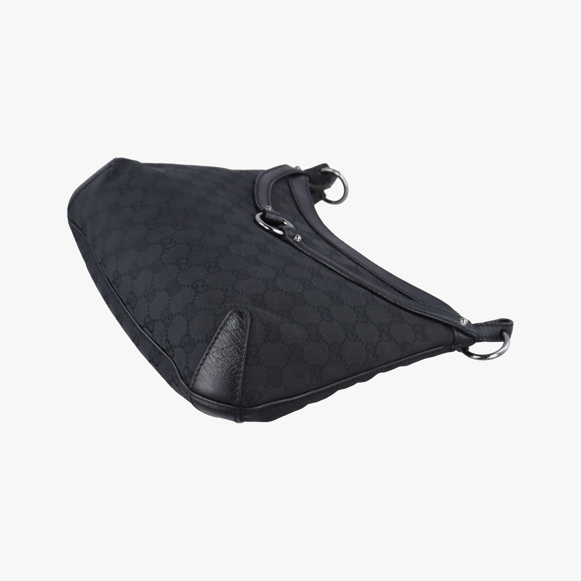 Horsebit Hobo Black Fabric×leather 114890 ホースビットホーボー ブラック ファブリック×レザー 114890 