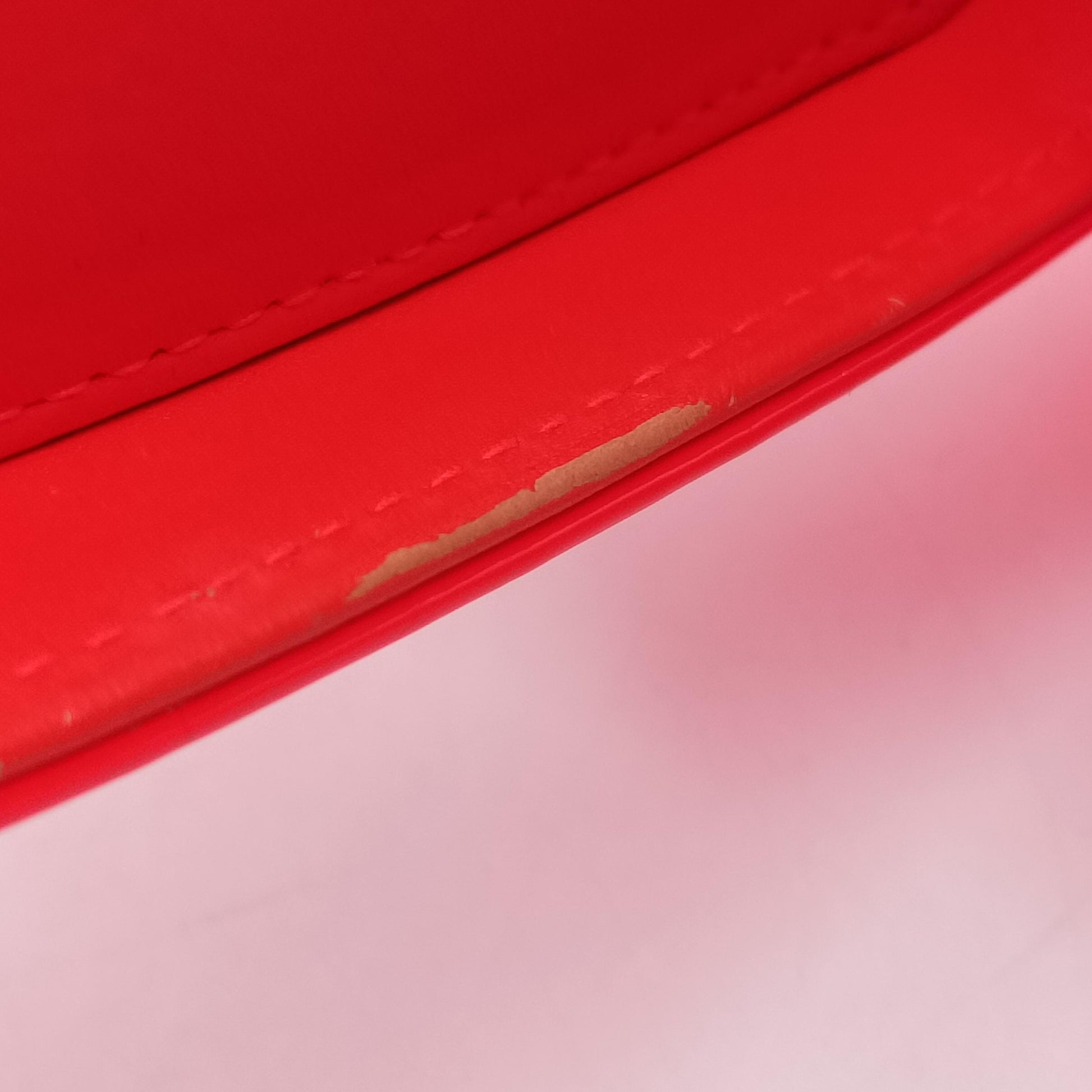 Vanity Matelasse Chain Handle Orange Patent A91055 22342643バニティ マトラッセ チェーンハンドル オレンジ パテント A91055 22342643