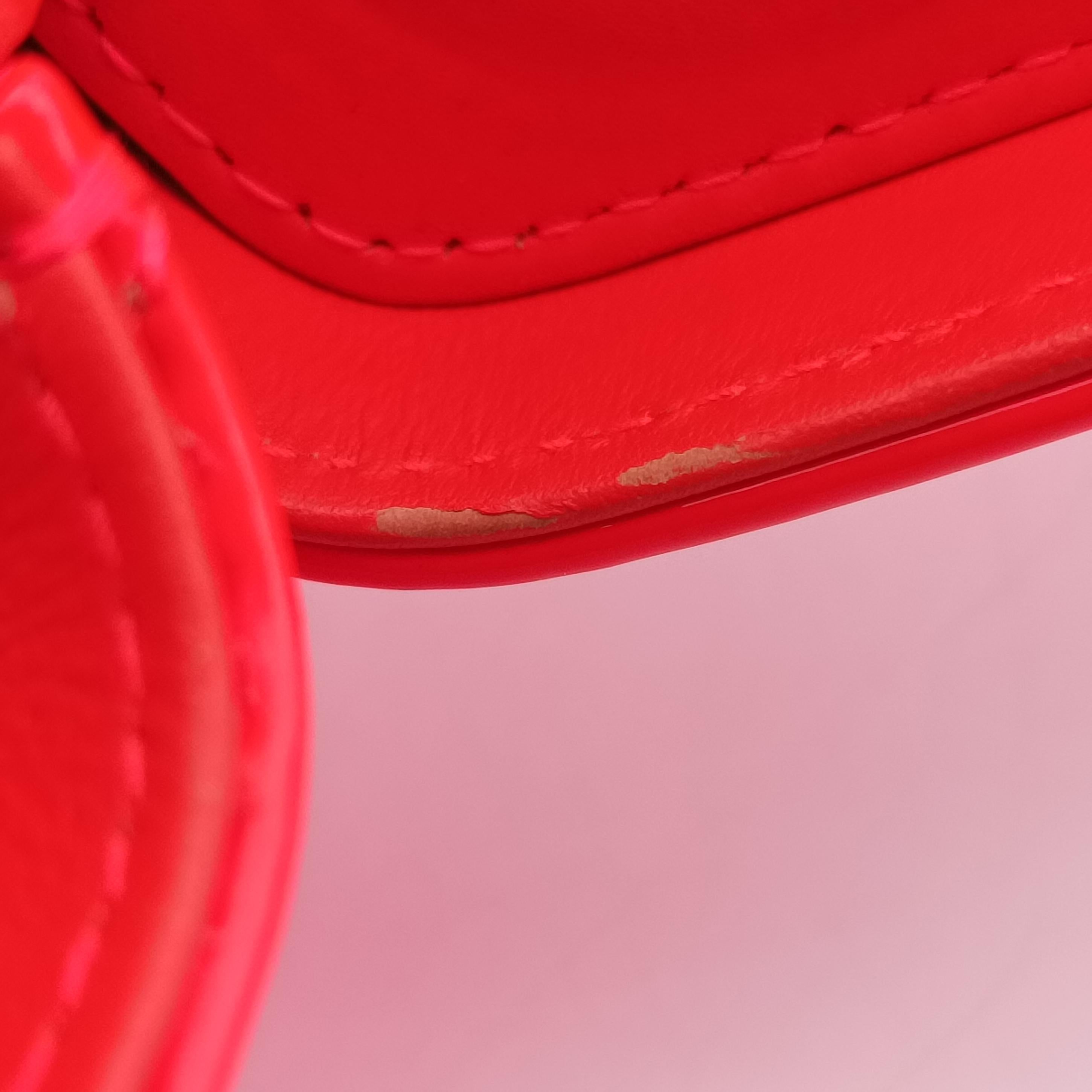 Vanity Matelasse Chain Handle Orange Patent A91055 22342643バニティ マトラッセ チェーンハンドル オレンジ パテント A91055 22342643