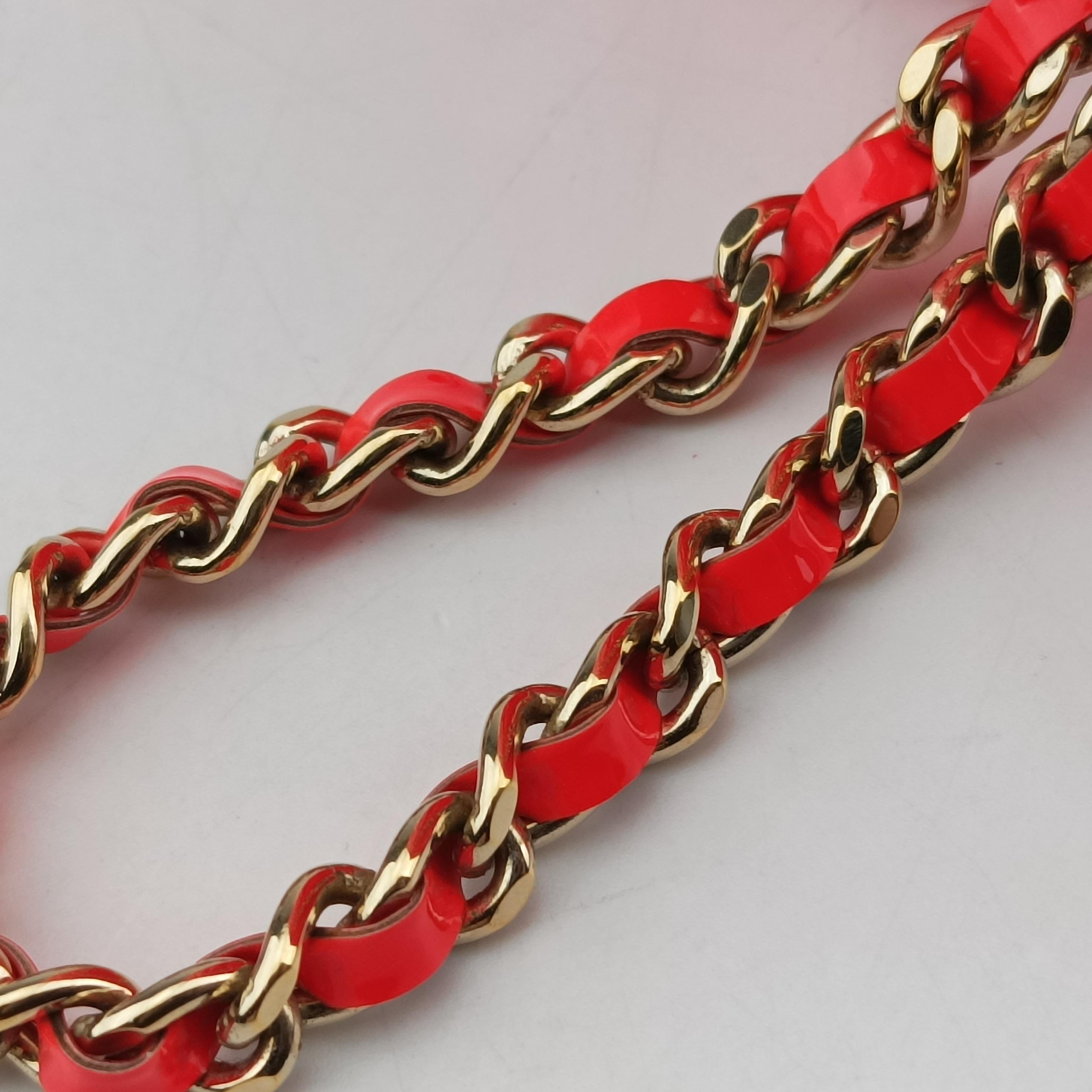 Vanity Matelasse Chain Handle Orange Patent A91055 22342643バニティ マトラッセ チェーンハンドル オレンジ パテント A91055 22342643