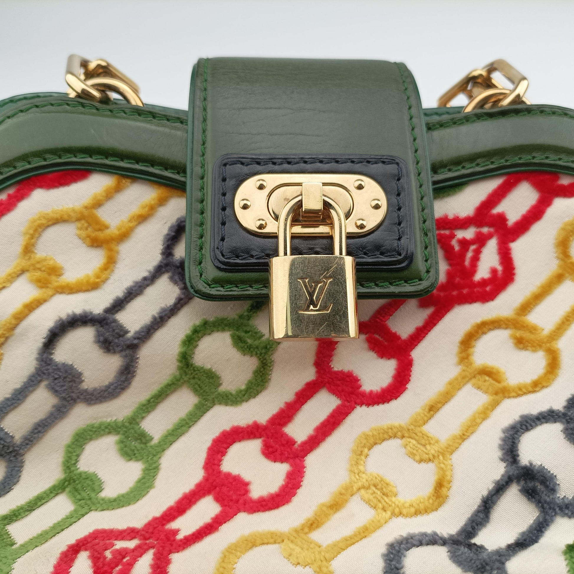 Linda Mini Monogram Charms Velvet Chains Multicolour Velvet x Canvas x Leather TH0056リンダ ミニモノグラムチャーム ベルベットチェーン マルチカラー ベルベット×キャンバス×レザー TH0056
