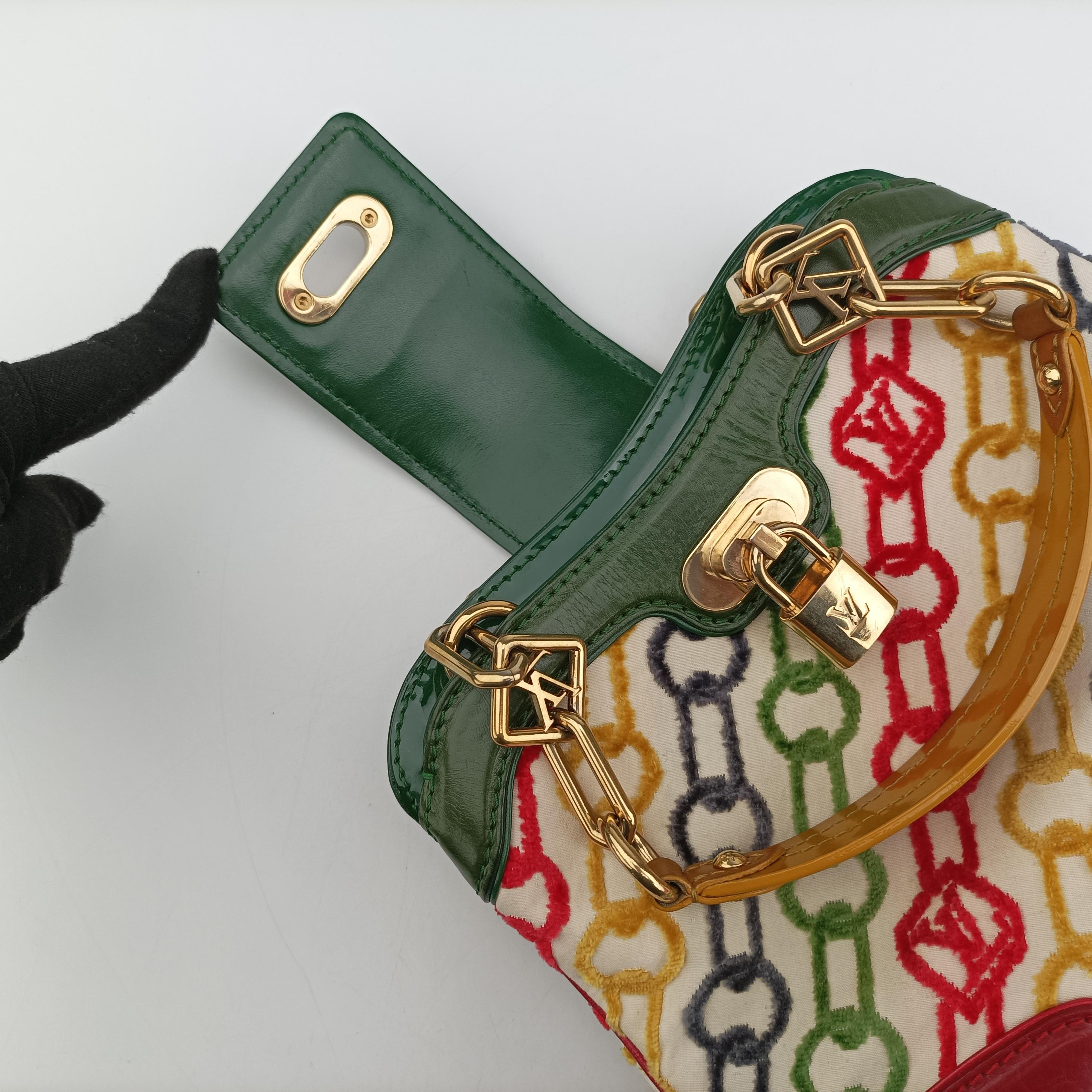 Linda Mini Monogram Charms Velvet Chains Multicolour Velvet x Canvas x Leather TH0056リンダ ミニモノグラムチャーム ベルベットチェーン マルチカラー ベルベット×キャンバス×レザー TH0056