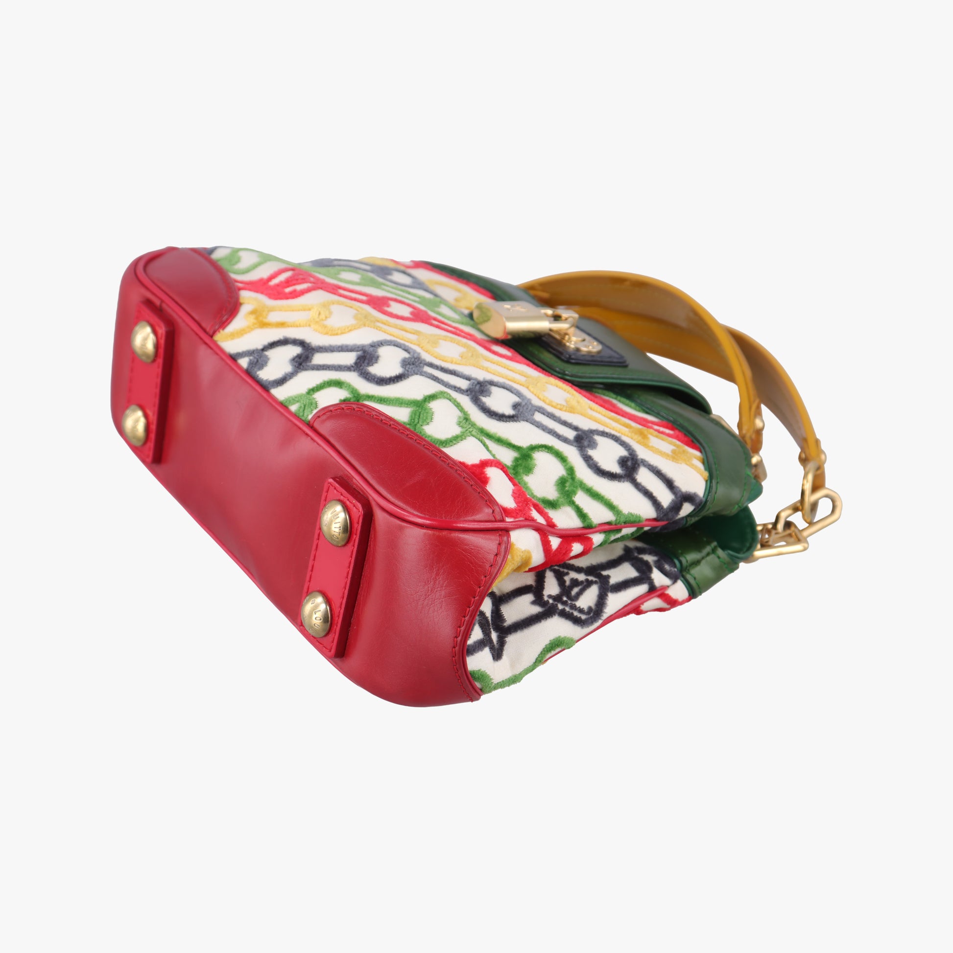 Linda Mini Monogram Charms Velvet Chains Multicolour Velvet x Canvas x Leather TH0056リンダ ミニモノグラムチャーム ベルベットチェーン マルチカラー ベルベット×キャンバス×レザー TH0056