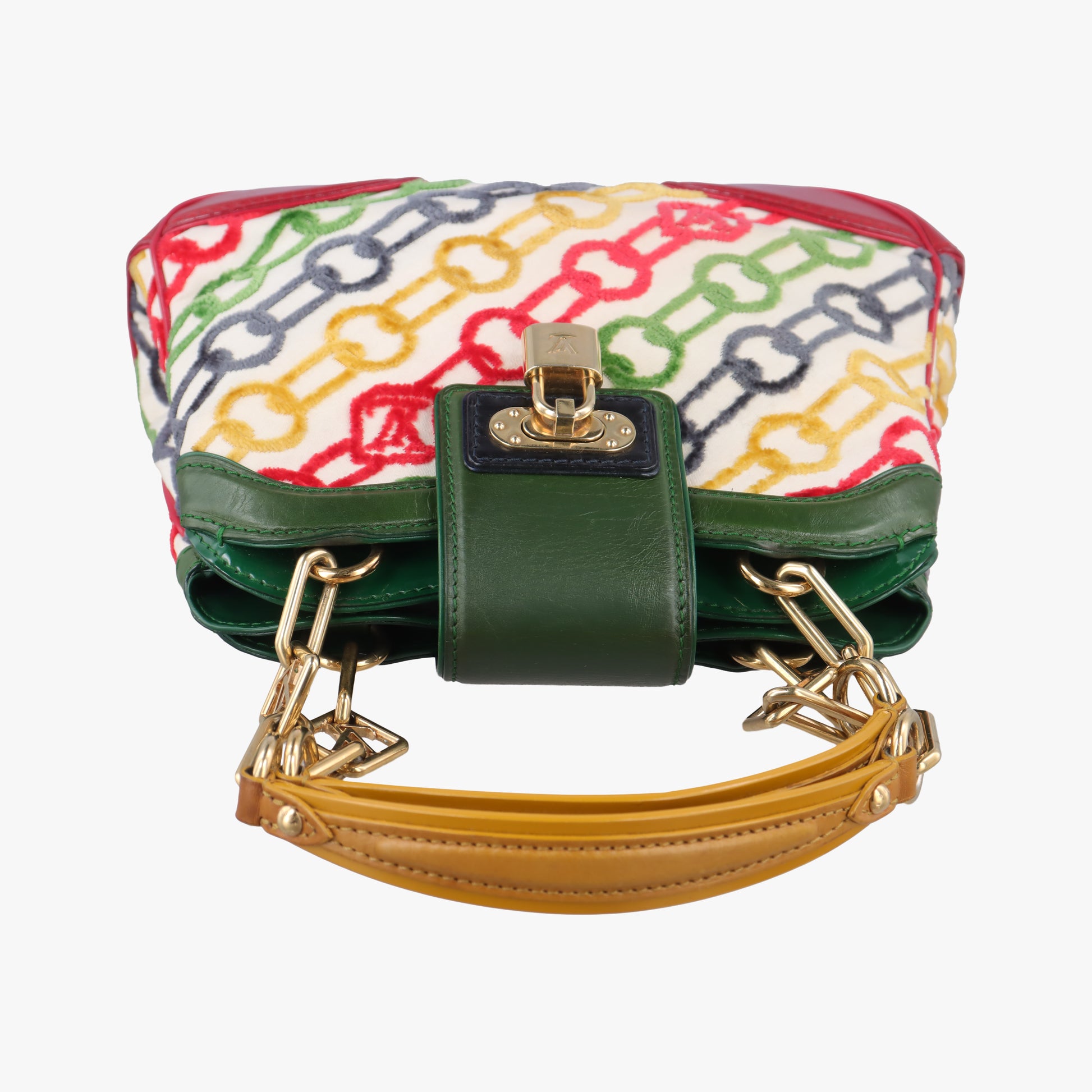 Linda Mini Monogram Charms Velvet Chains Multicolour Velvet x Canvas x Leather TH0056リンダ ミニモノグラムチャーム ベルベットチェーン マルチカラー ベルベット×キャンバス×レザー TH0056