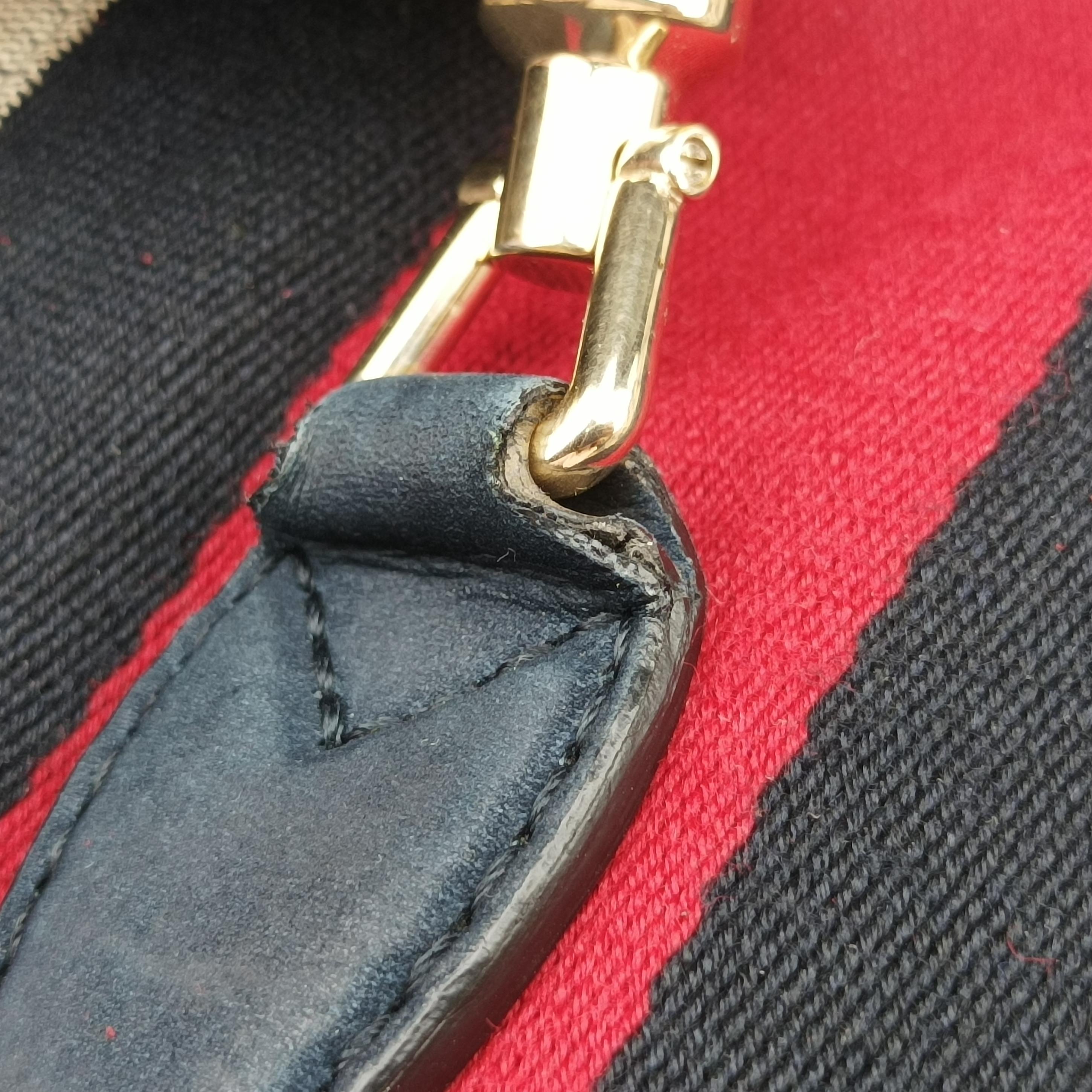 Jackie Flora Hobo Beige x Navy x Red x Black Canvas×leather 277520 E012969606ニュージャッキー ベージュ×ネイビー×レッド×ブラック キャンバス ×レザー 277520 E012969606