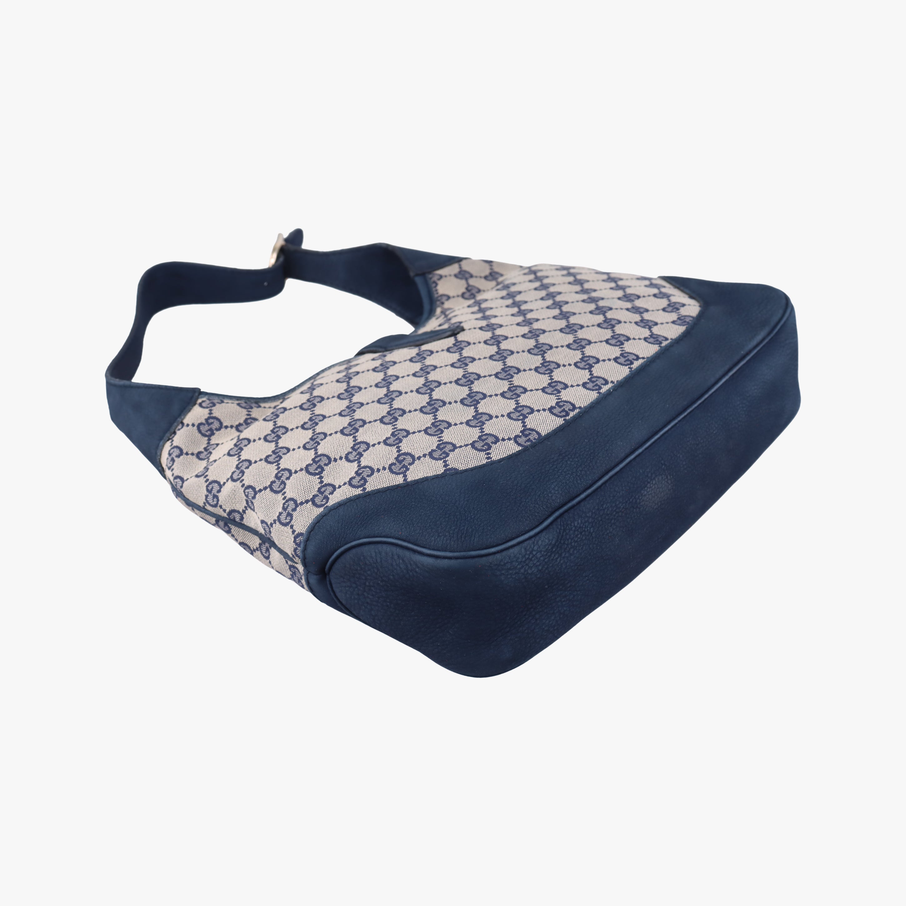 Jackie Flora Hobo Beige x Navy x Red x Black Canvas×leather 277520 E012969606ニュージャッキー ベージュ×ネイビー×レッド×ブラック キャンバス ×レザー 277520 E012969606