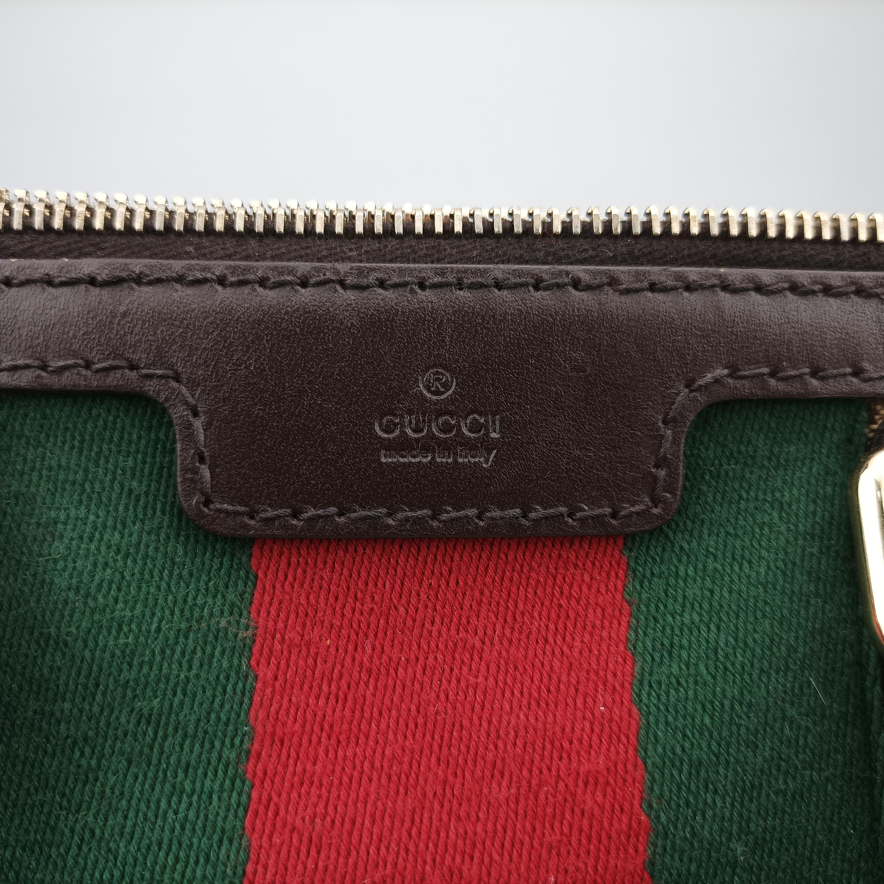 Sherry Line Beige×green×red canvas×leather 247205 C017070005シェリーライン ベージュ×グリーン×レッド キャンバス×レザー 247205 C017070005