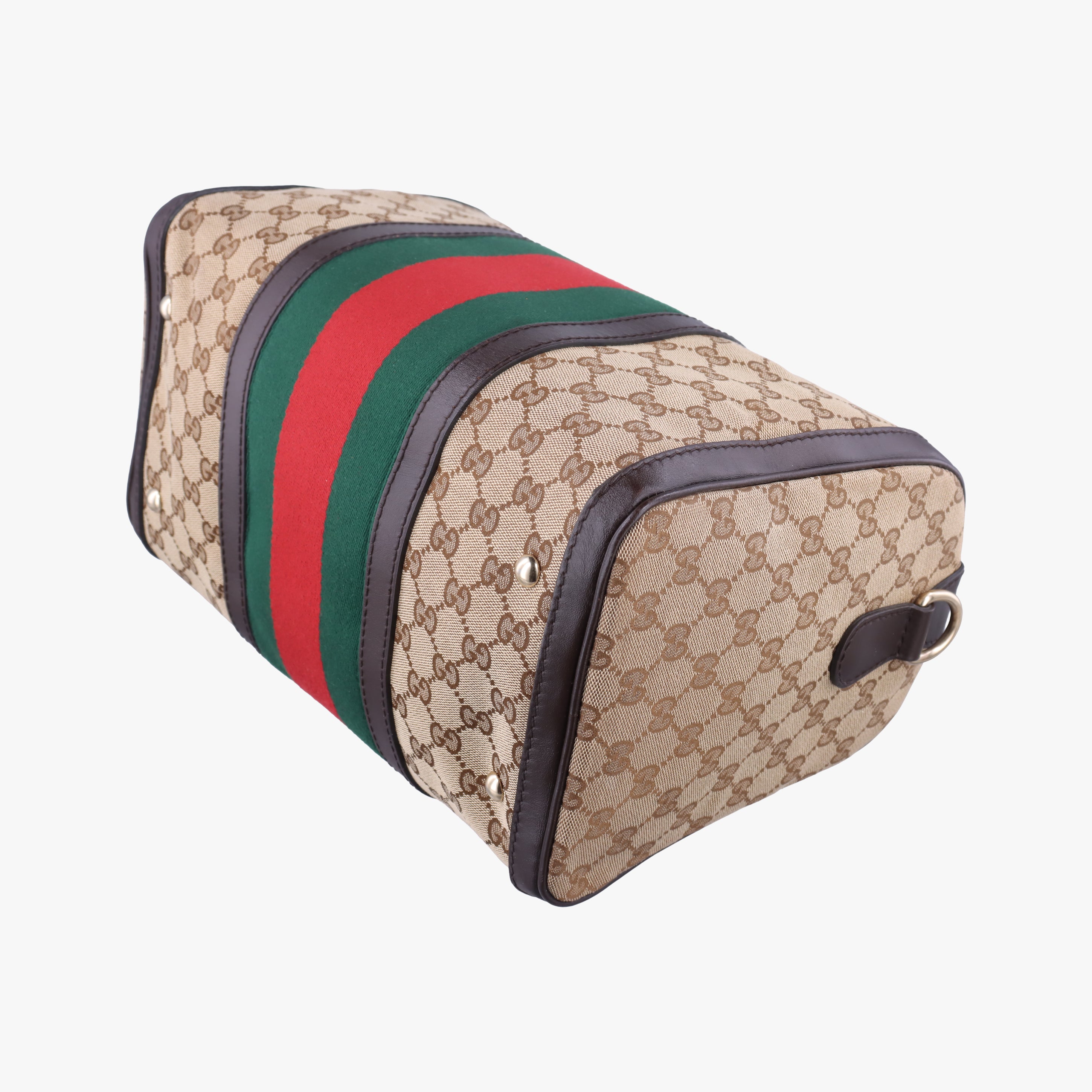 Sherry Line Beige×green×red canvas×leather 247205 C017070005シェリーライン ベージュ×グリーン×レッド キャンバス×レザー 247205 C017070005