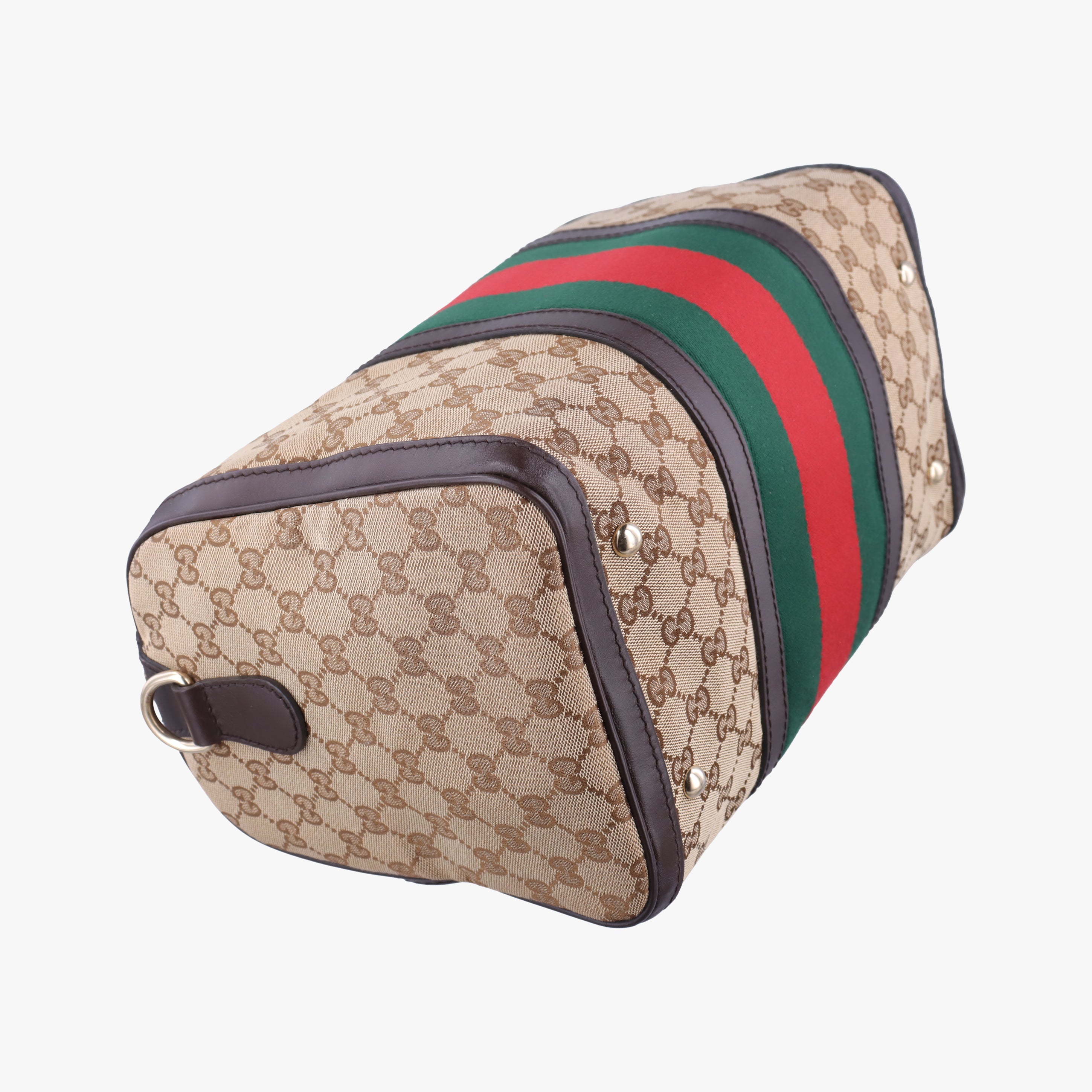 Sherry Line Beige×green×red canvas×leather 247205 C017070005シェリーライン ベージュ×グリーン×レッド キャンバス×レザー 247205 C017070005