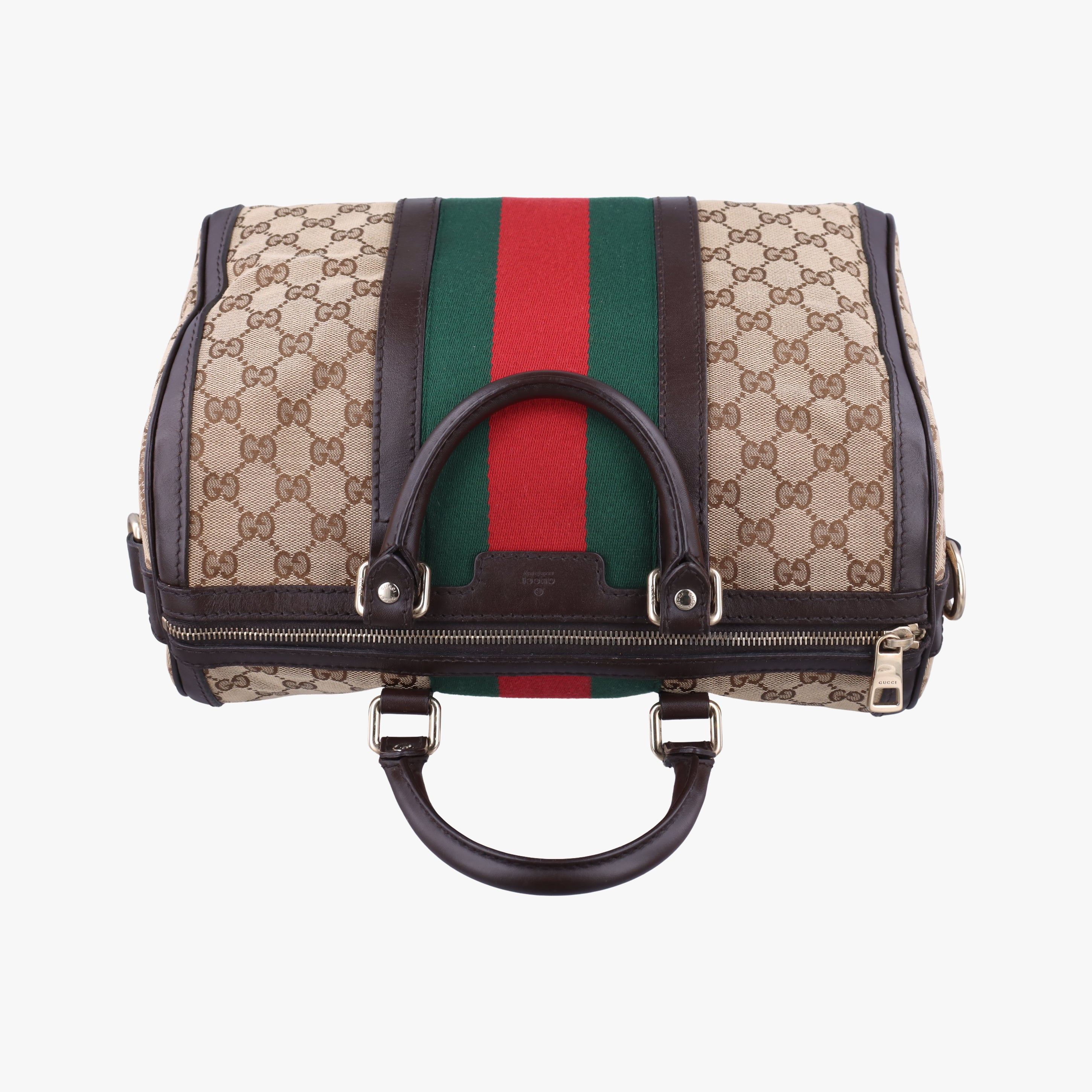 Sherry Line Beige×green×red canvas×leather 247205 C017070005シェリーライン ベージュ×グリーン×レッド キャンバス×レザー 247205 C017070005