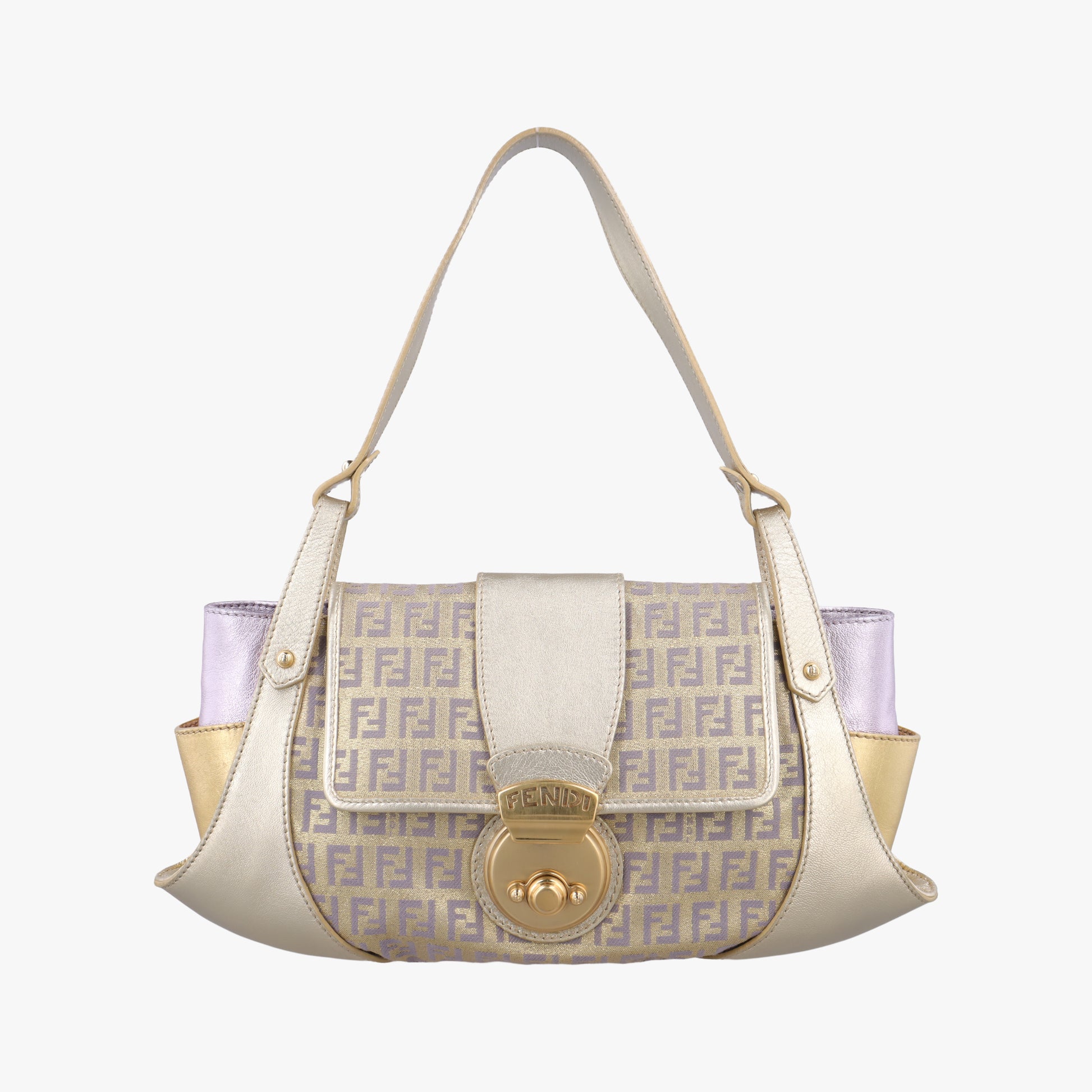 Zucchino turn lock golden×Multicolour canvas×leather 8BR492 2370-8BR492-MXK-058ズッキーノ ターンロック ゴールド×マルチカラー キャンバス×レザー 8BR492 2370-8BR492-MXK-058