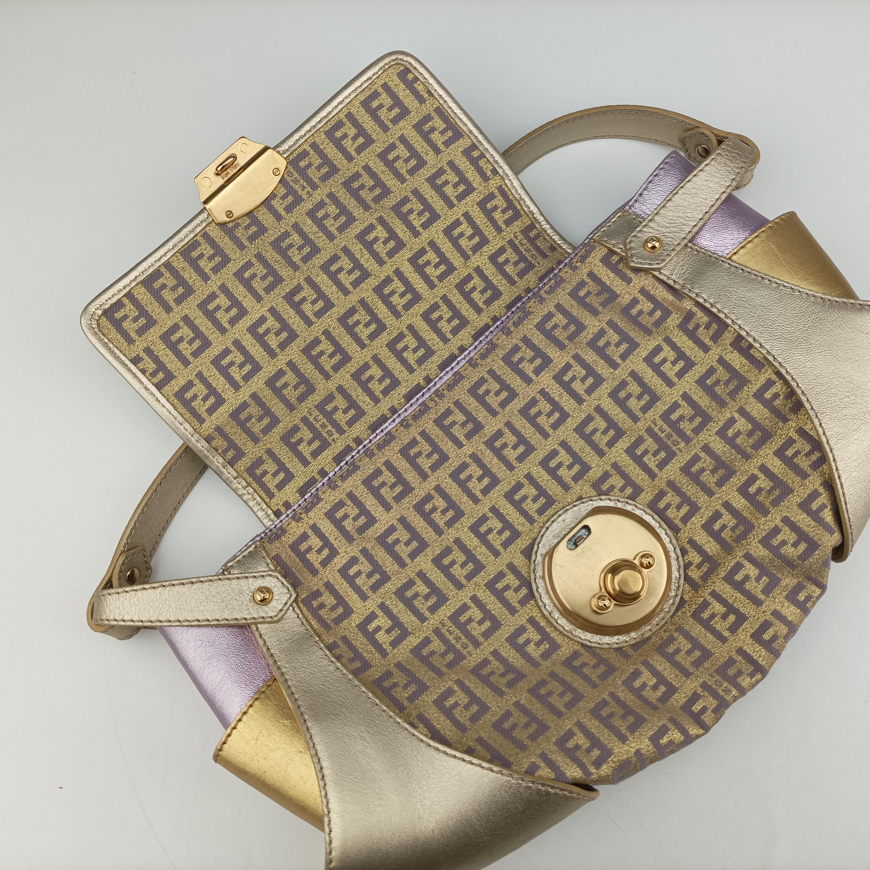 Zucchino turn lock golden×Multicolour canvas×leather 8BR492 2370-8BR492-MXK-058ズッキーノ ターンロック ゴールド×マルチカラー キャンバス×レザー 8BR492 2370-8BR492-MXK-058