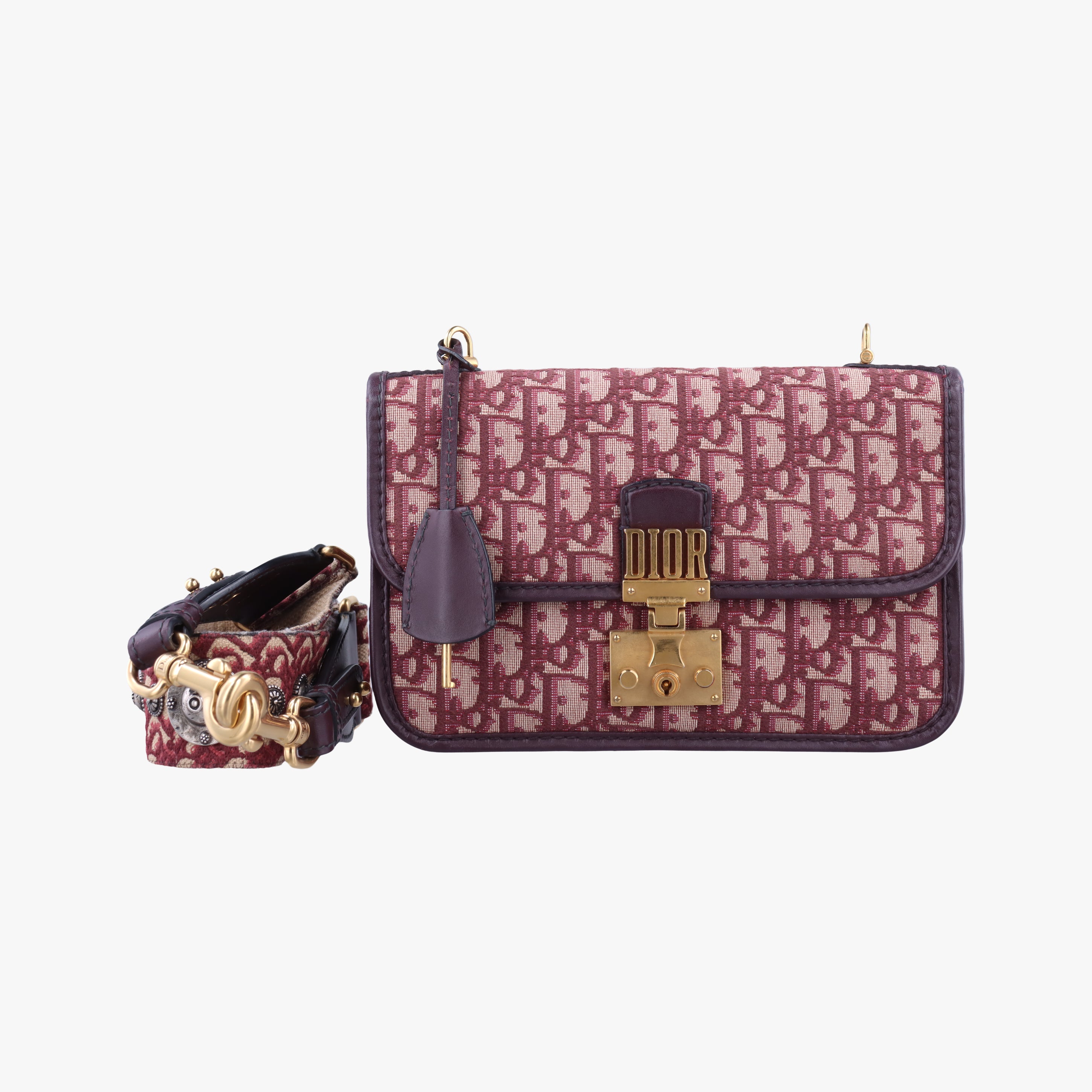 Dioraddict Burgundy×Beige Jacquard 09-BO-0168ディオールアディクト ワインレッド×ベージュ ジャガード 09-BO-0168