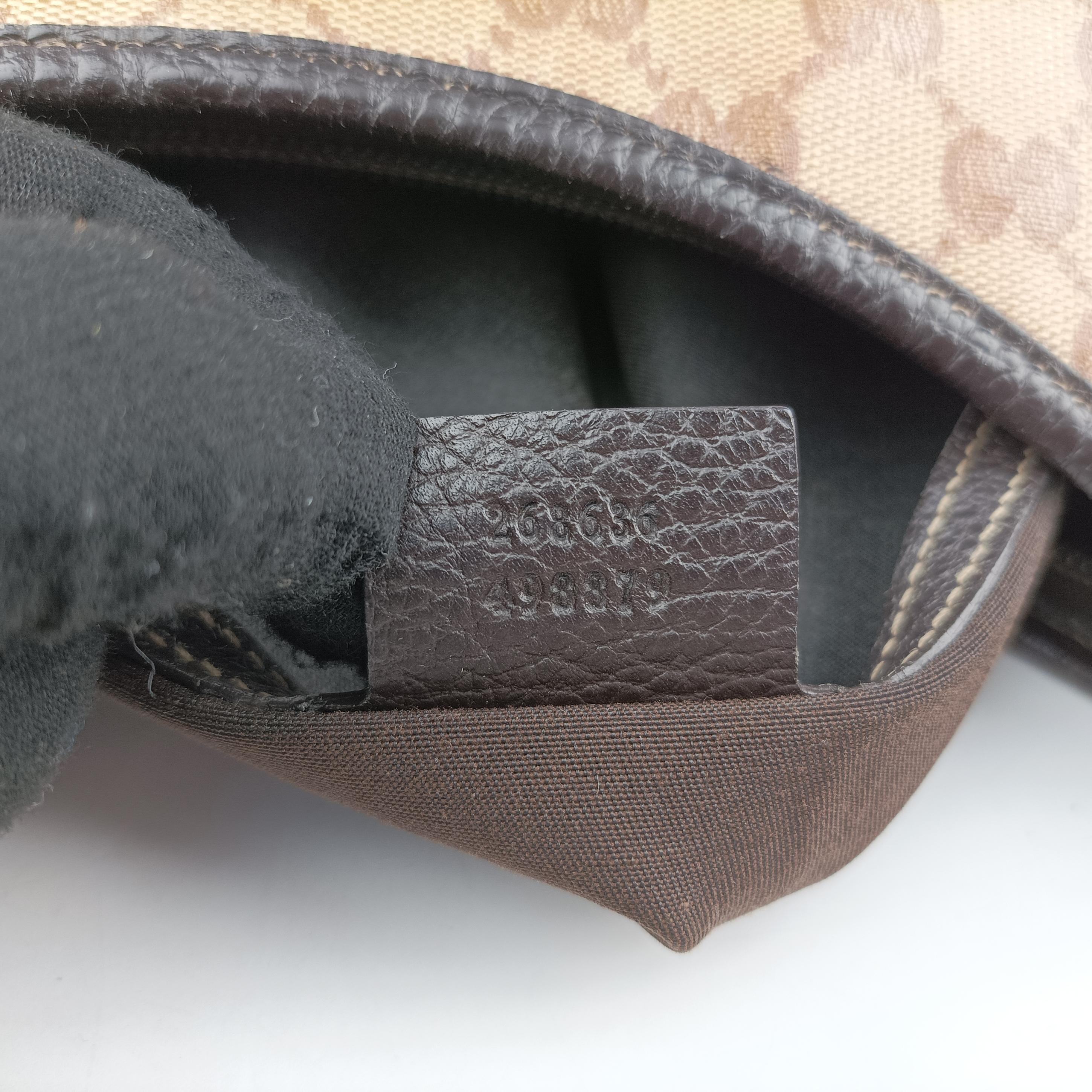 GG Crystal Abbey Hobo Brown PVC coated canvas 268636 C015314764ジージークリスタルアビーホーボー ブラウン PVCコーティングキャンバス 268636 C015314764