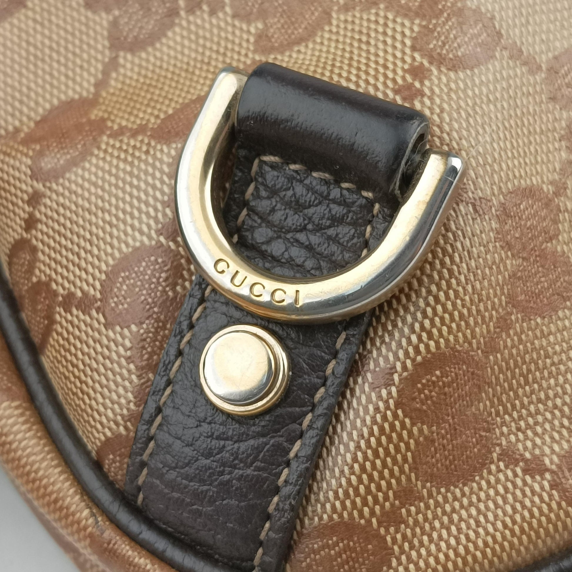 GG Crystal Abbey Hobo Brown PVC coated canvas 268636 C015314764ジージークリスタルアビーホーボー ブラウン PVCコーティングキャンバス 268636 C015314764