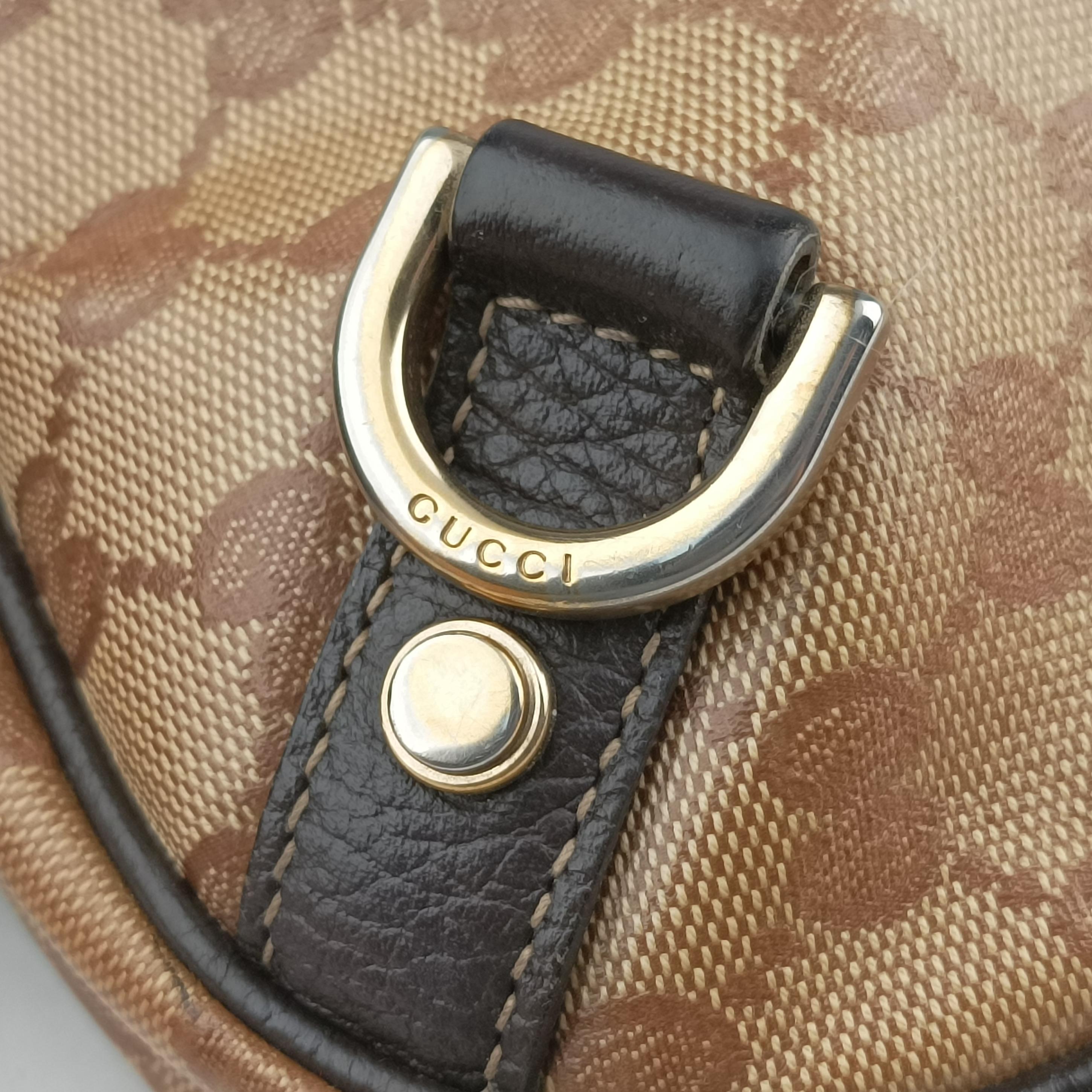 GG Crystal Abbey Hobo Brown PVC coated canvas 268636 C015314764ジージークリスタルアビーホーボー ブラウン PVCコーティングキャンバス 268636 C015314764