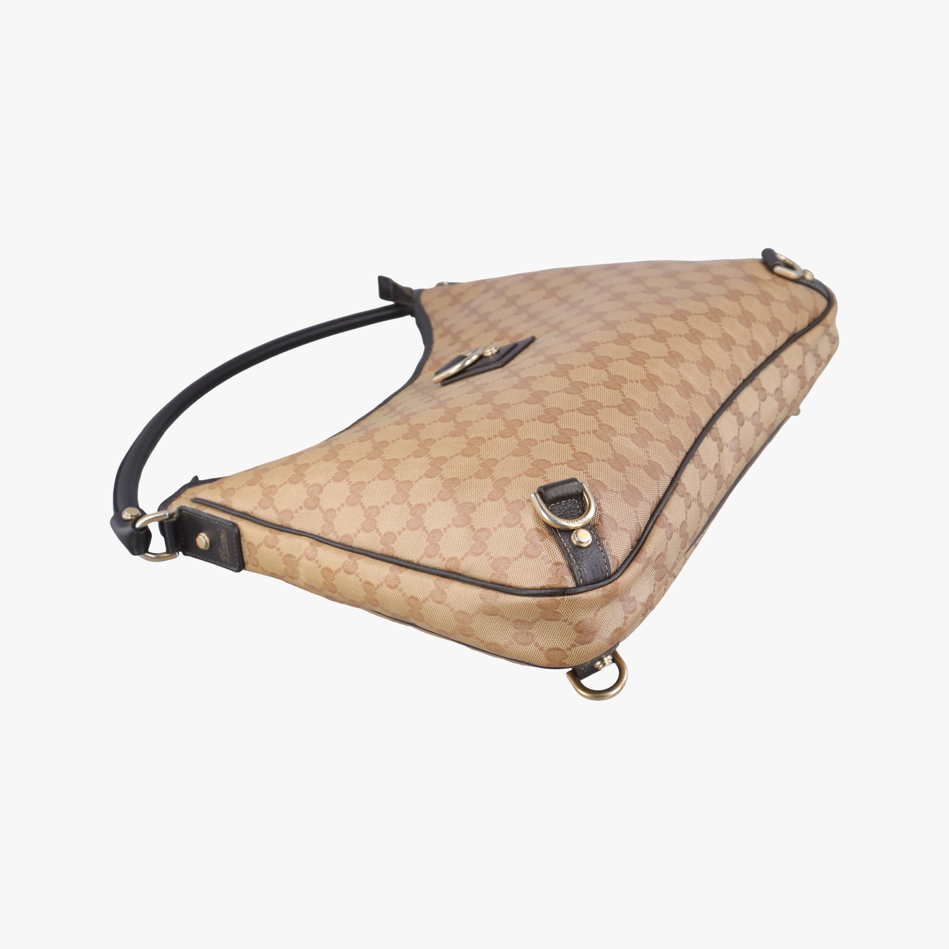GG Crystal Abbey Hobo Brown PVC coated canvas 268636 C015314764ジージークリスタルアビーホーボー ブラウン PVCコーティングキャンバス 268636 C015314764