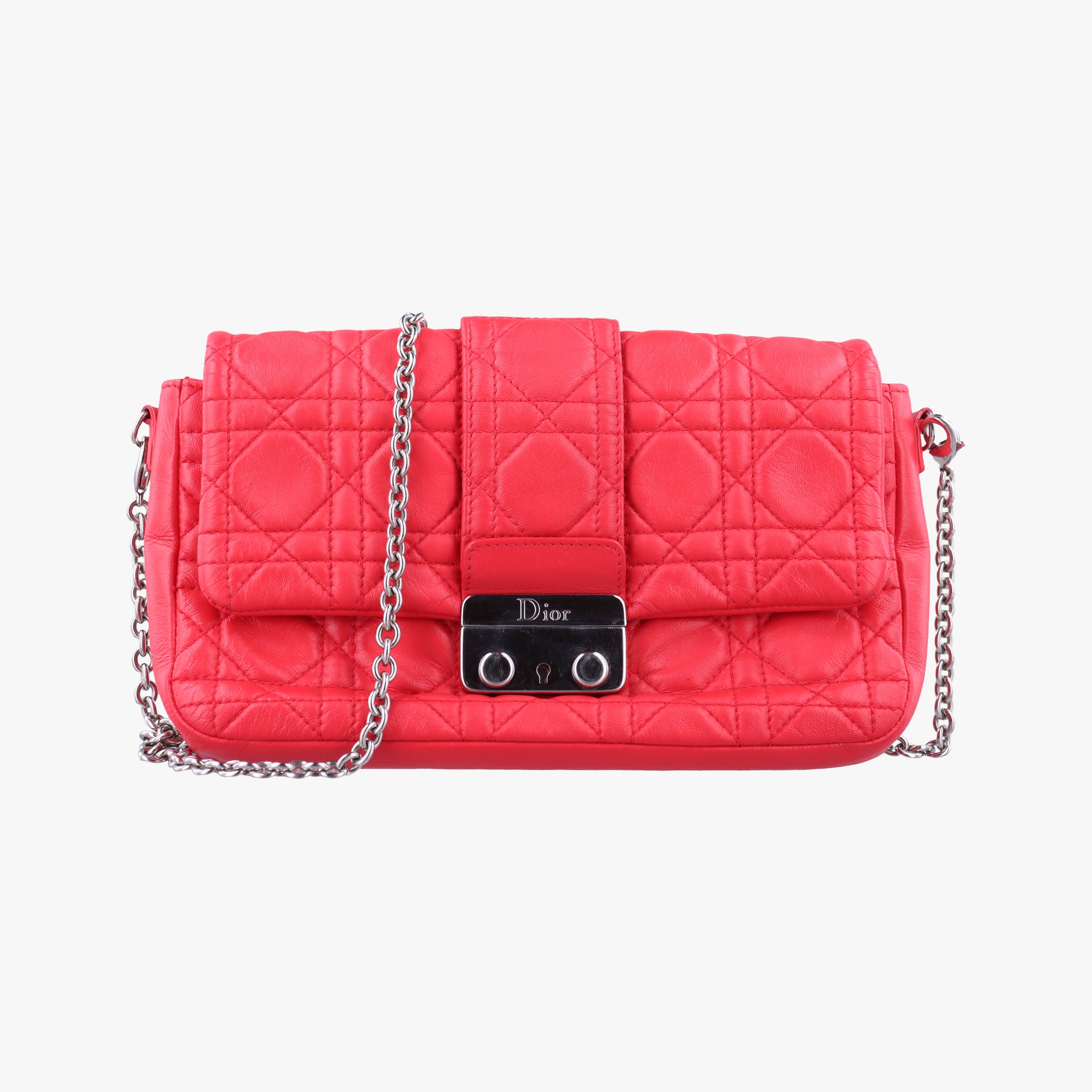 Miss Dior Cannage New Lock Red lambskin 02-LU-1111ミスディオール カナージュ ニューロック レッド ラムスキン 02-LU-1111