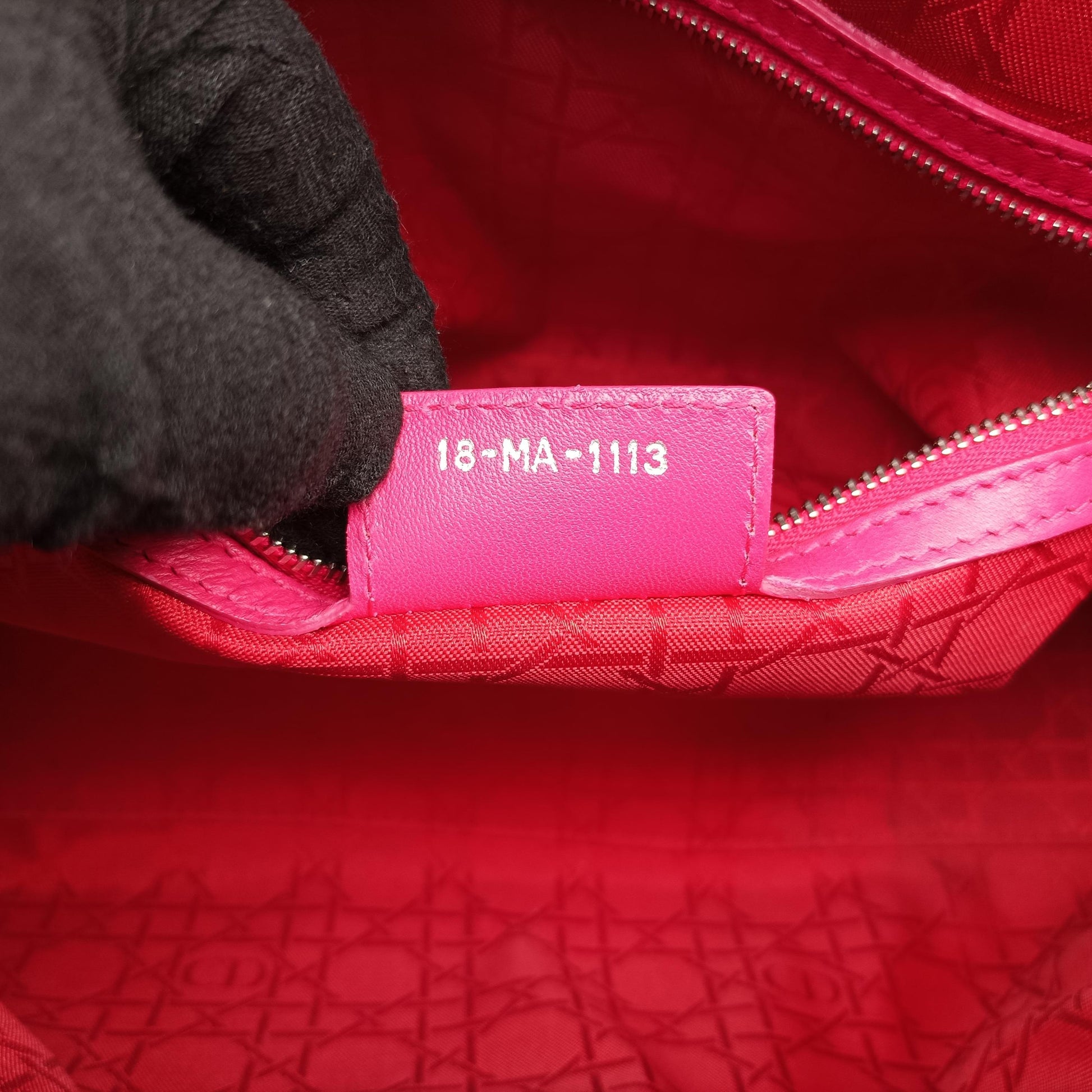 Lady Dior Rose lambskin 18-MA-1113レディディオール ローズ レッド ラムスキン 18-MA-1113