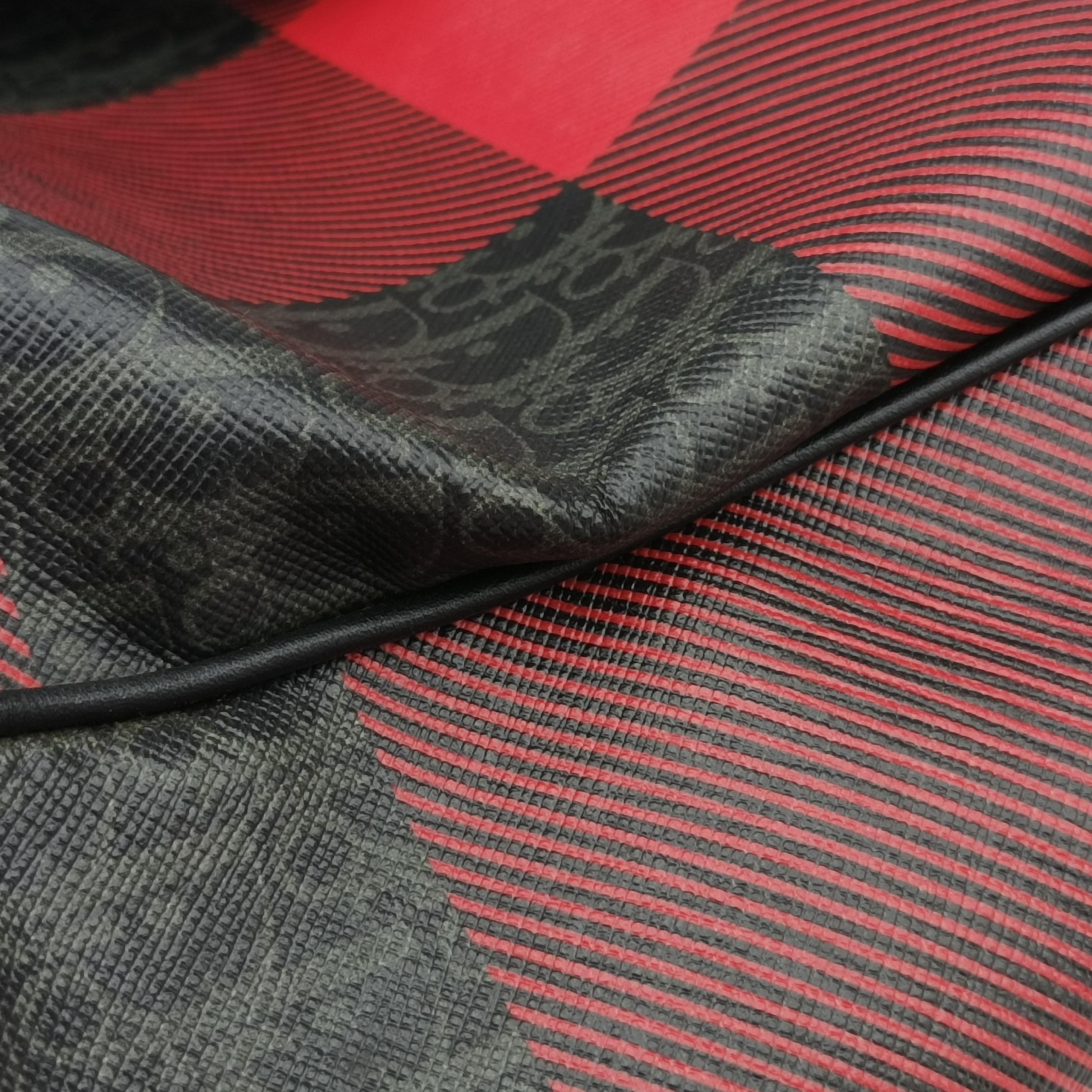 Homme Checker Oblique Multicolour PVC coated canvas 22-BO-0166マンチェッカーオブリーク マルチカラー PVCコーティングキャンバス 22-BO-0166