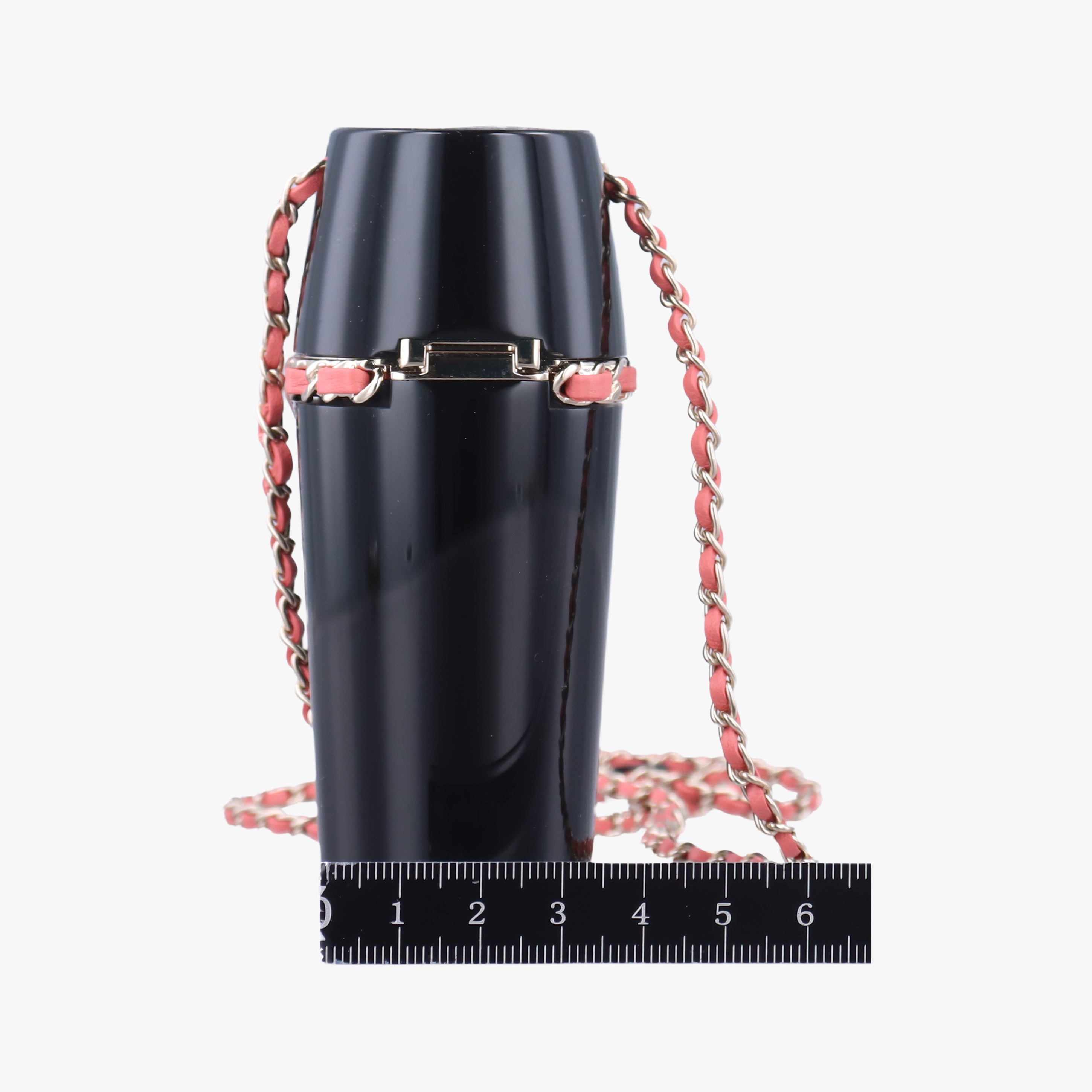 Coco Mark Lucite Lipstick Case On Chain Black plastic ココマーク ルーサイト リップスティックケース チェーン付き ブラック プラスチック 