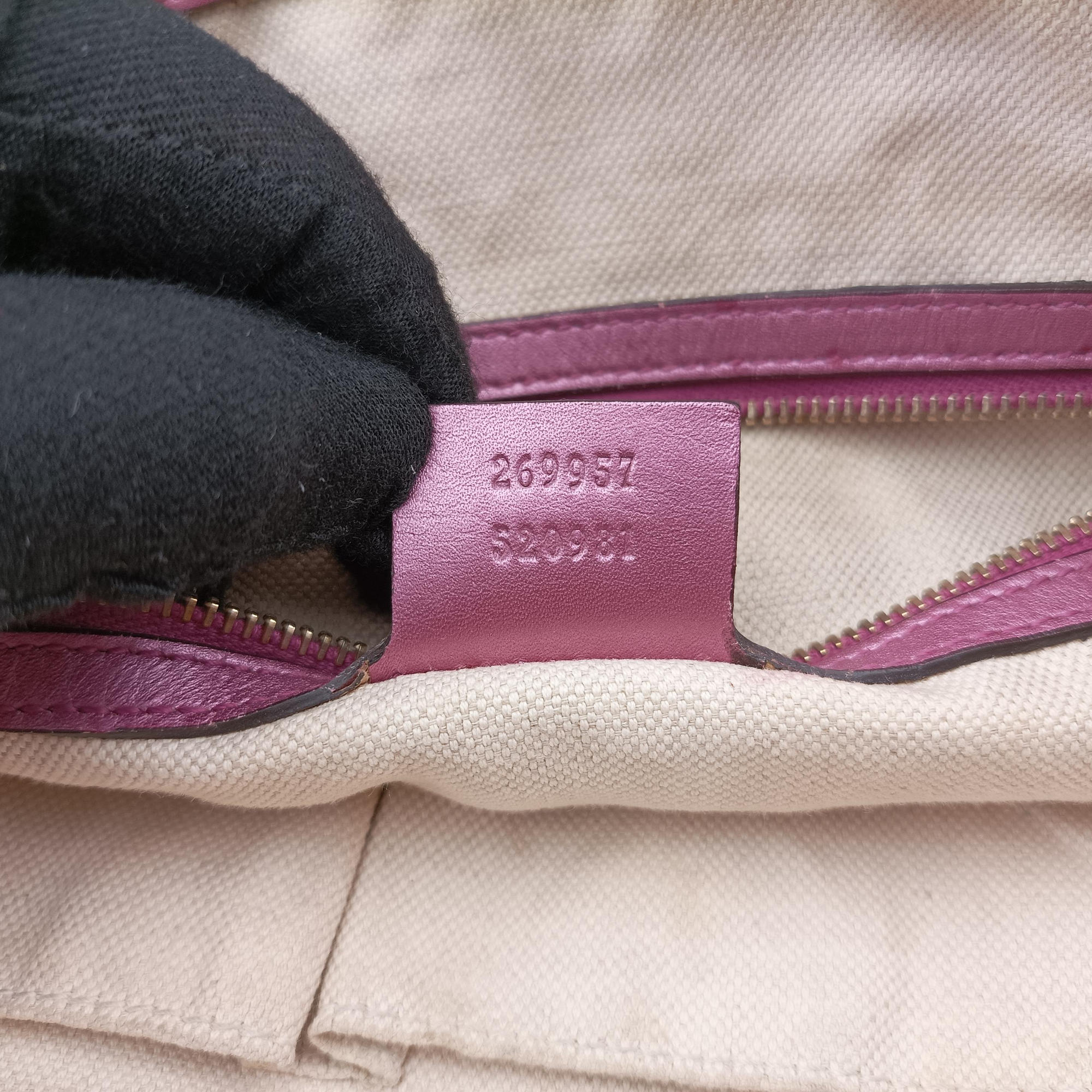 Guccissima Heart Bit Brown × Purple canvas×leather 269957 F010790027グッチシマ ハートビット ブラウン × パープル キャンバス×レザー 269957 F010790027
