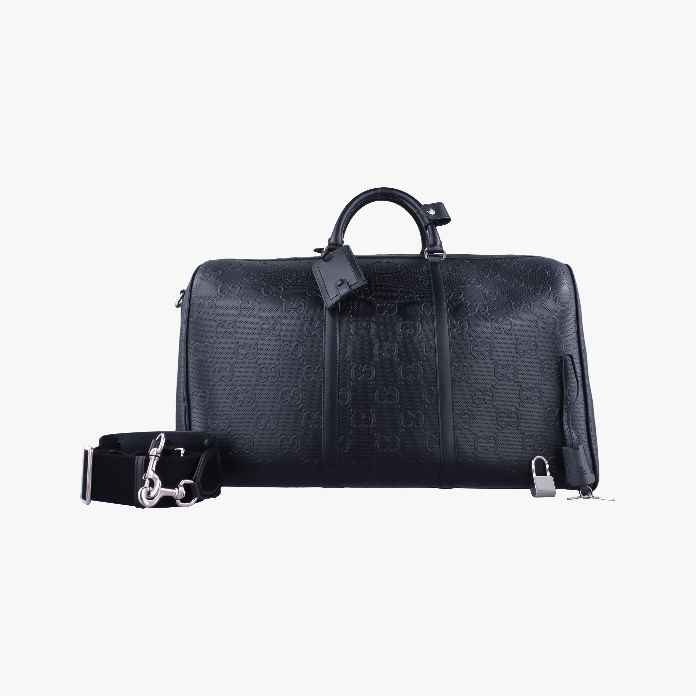 GG Embossed Black Leather 725129 E039515650ジージーエンボスド ブラック レザー 725129 E039515650