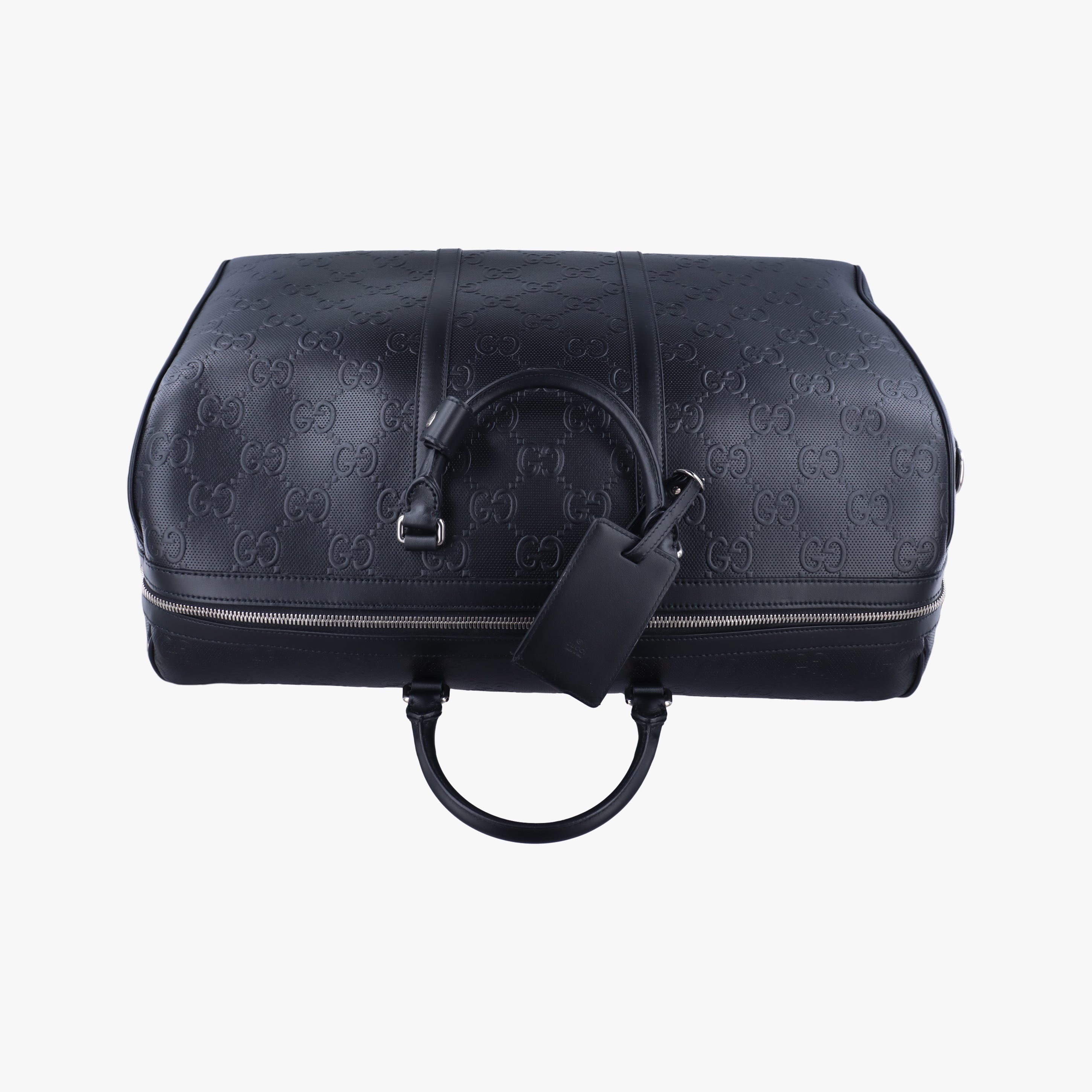 GG Embossed Black Leather 725129 E039515650ジージーエンボスド ブラック レザー 725129 E039515650