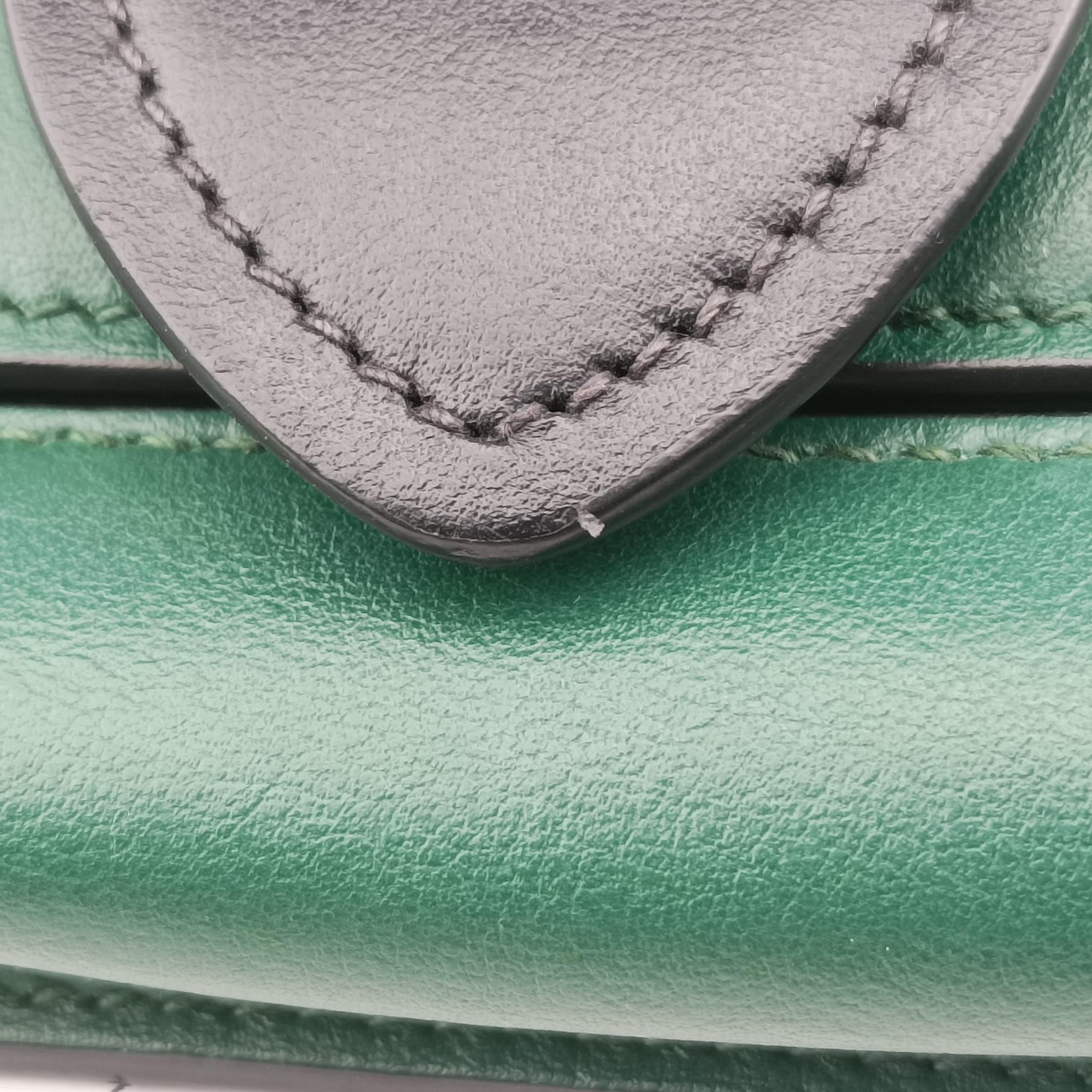 City Calf Cahier Green×black leather 256シティカーフ カイエ グリーン×ブラック レザー 256