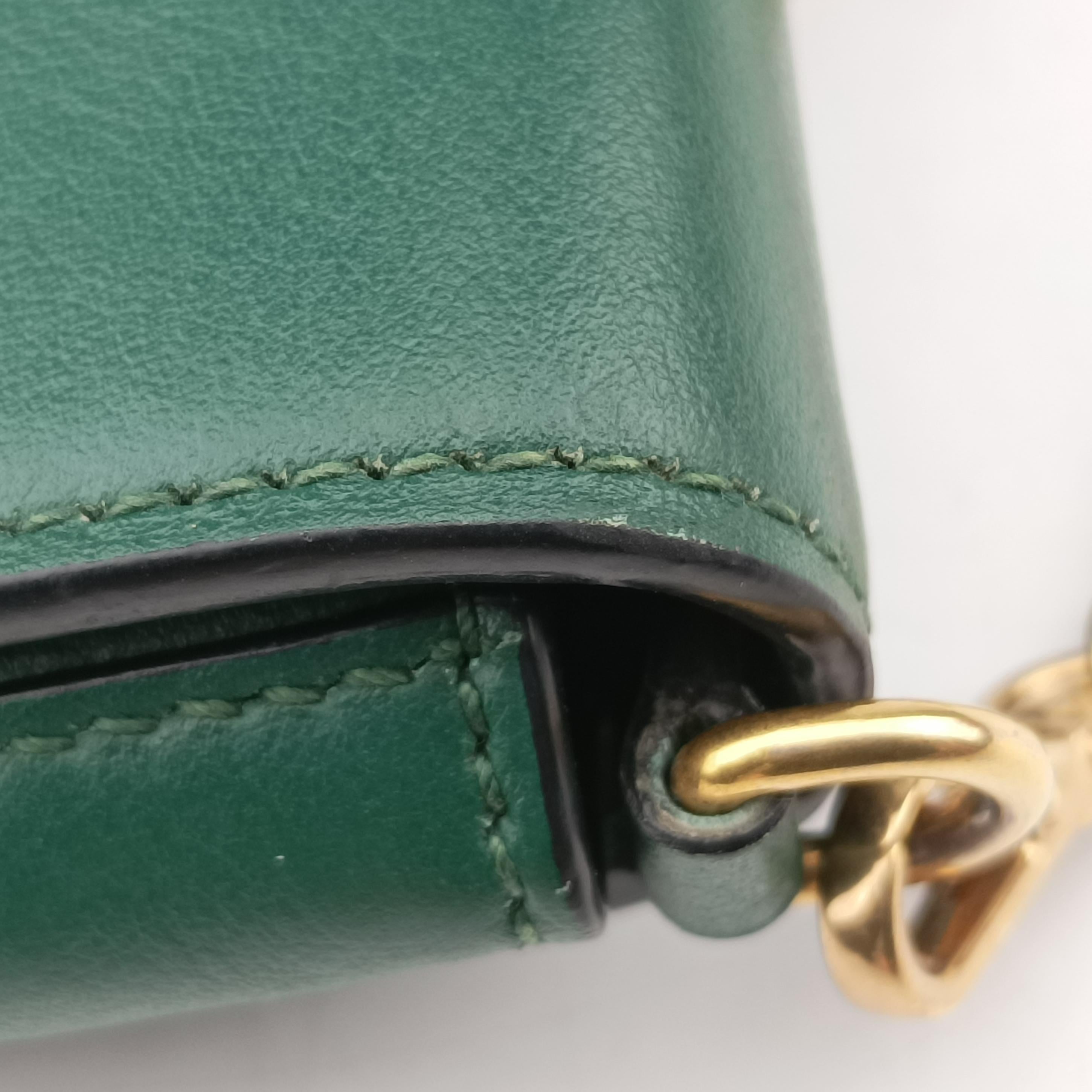 City Calf Cahier Green×black leather 256シティカーフ カイエ グリーン×ブラック レザー 256