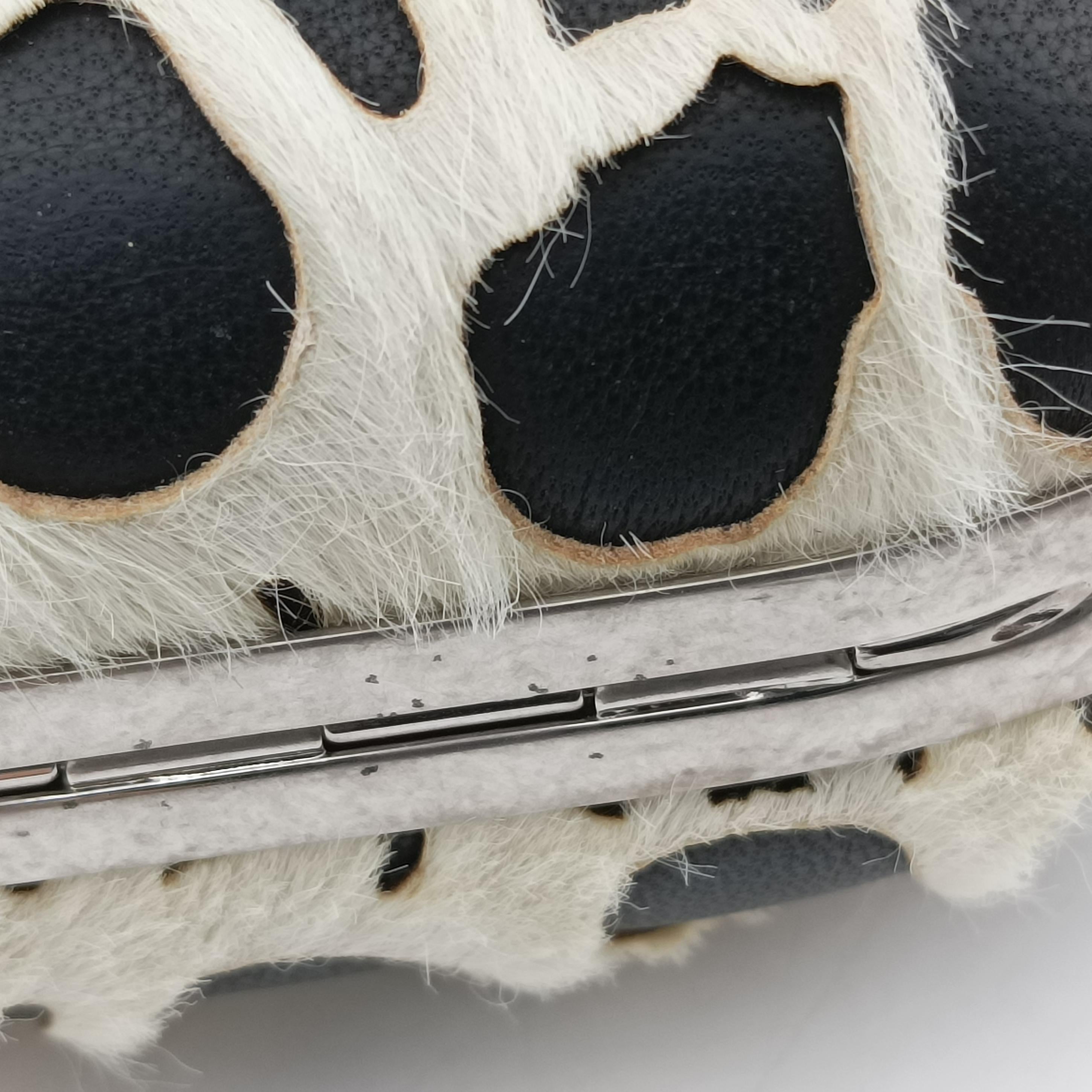 Knuckle Duster Black×white Leather×ponyhair 305048 000926ナックルダスター ブラック×ホワイト レザー×ハラコ 305048 000926