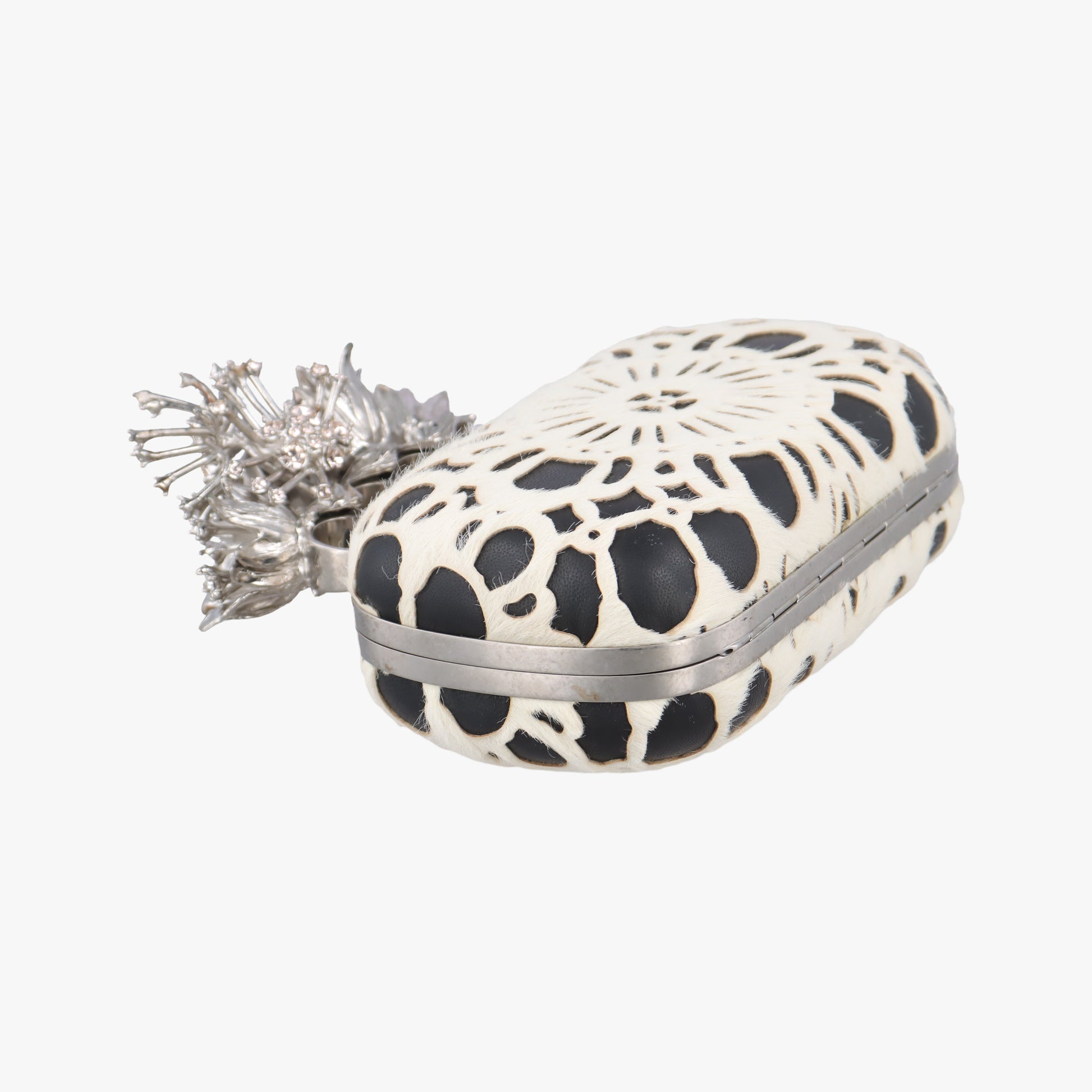 Knuckle Duster Black×white Leather×ponyhair 305048 000926ナックルダスター ブラック×ホワイト レザー×ハラコ 305048 000926