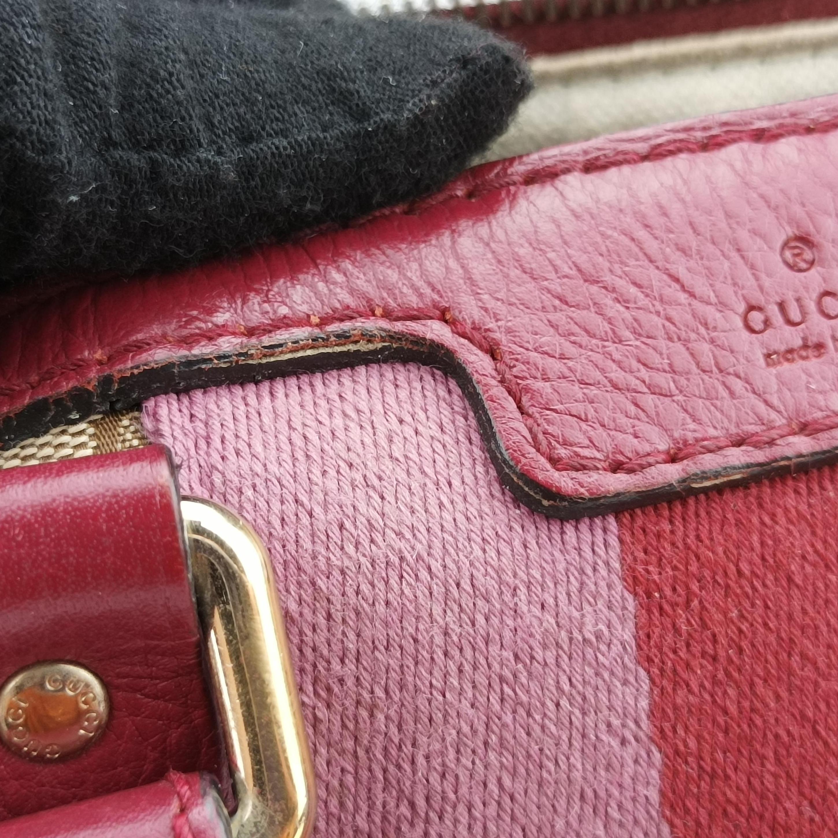 Sherry Line Beige x Red x Pink canvas×leather 247205 H018474686シェリーライン ベージュ×レッド×ピンク キャンバス×レザー 247205 H018474686