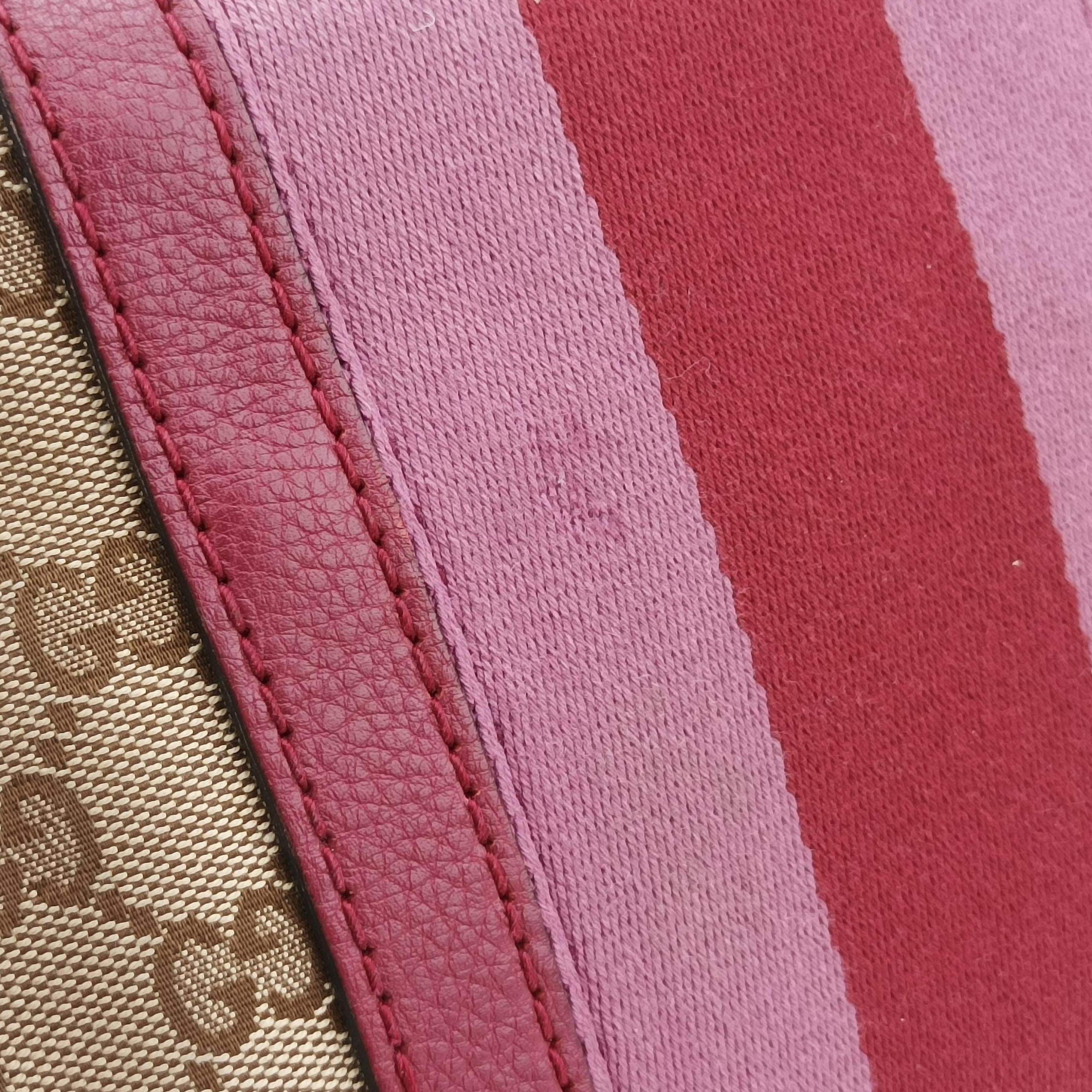 Sherry Line Beige x Red x Pink canvas×leather 247205 H018474686シェリーライン ベージュ×レッド×ピンク キャンバス×レザー 247205 H018474686