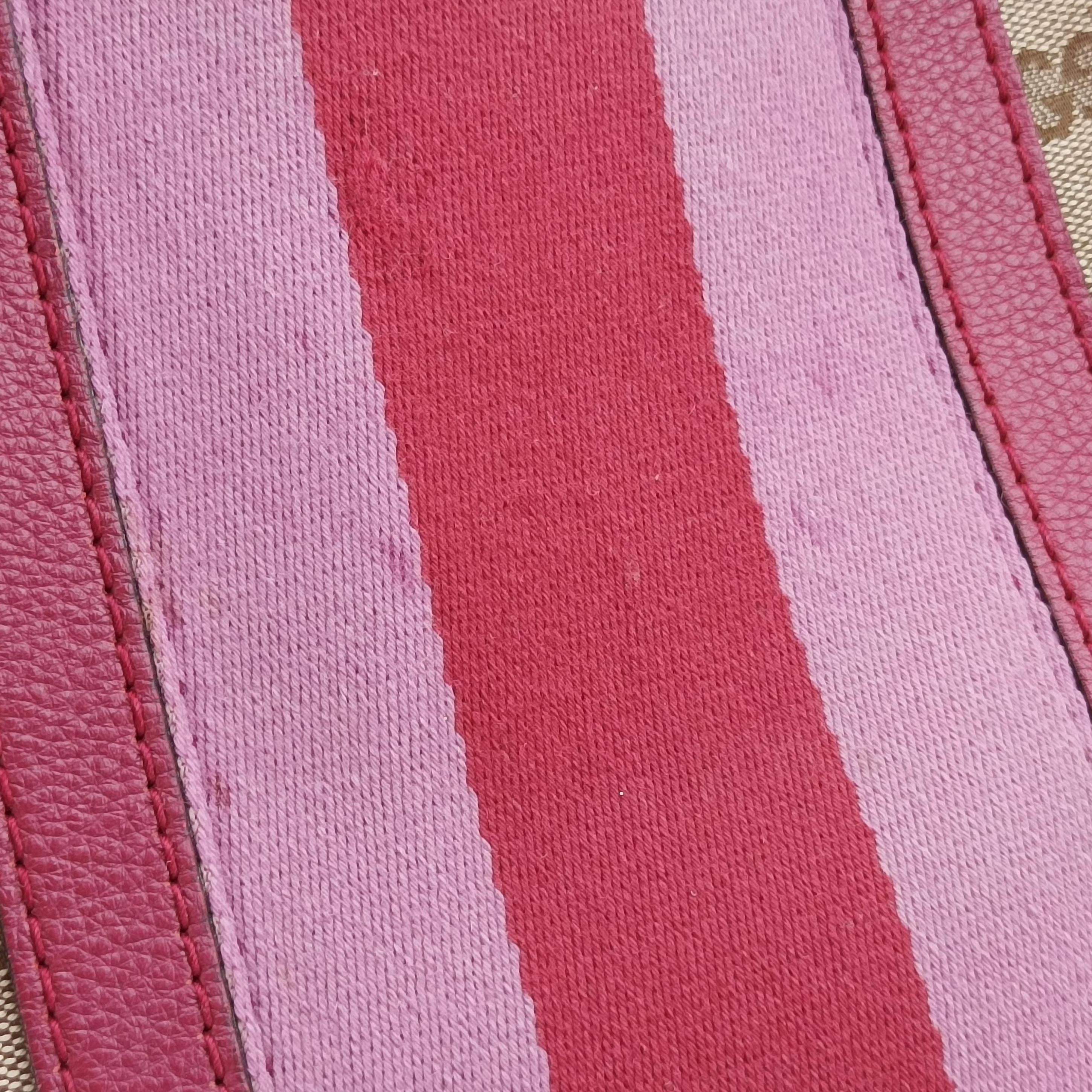 Sherry Line Beige x Red x Pink canvas×leather 247205 H018474686シェリーライン ベージュ×レッド×ピンク キャンバス×レザー 247205 H018474686