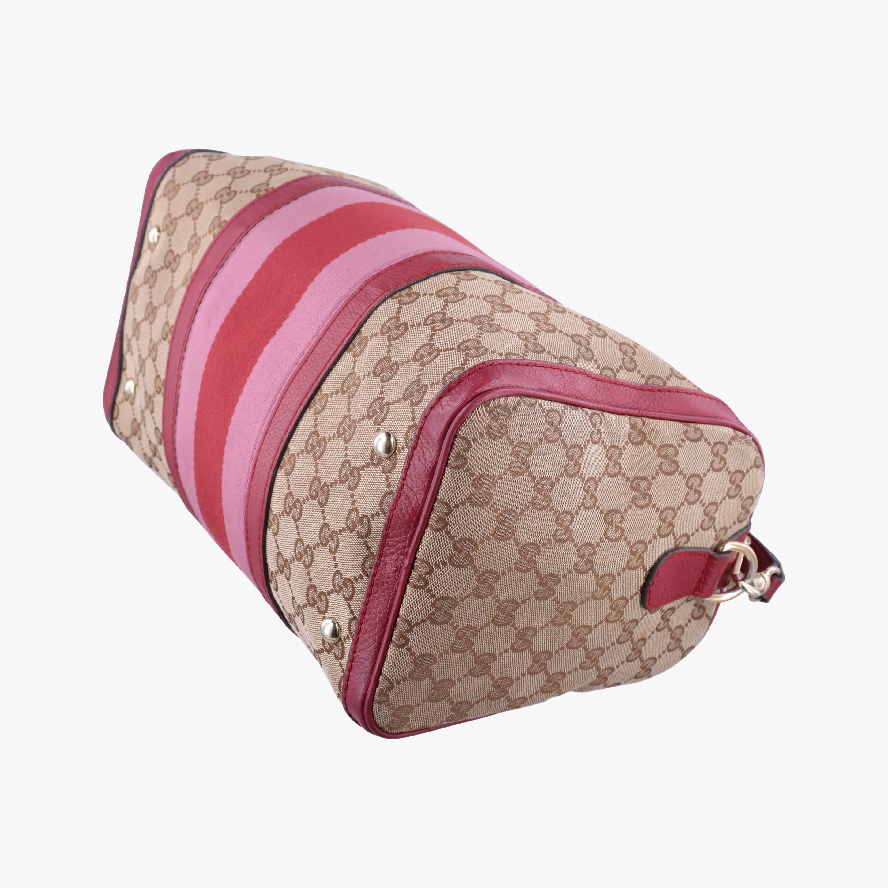 Sherry Line Beige x Red x Pink canvas×leather 247205 H018474686シェリーライン ベージュ×レッド×ピンク キャンバス×レザー 247205 H018474686