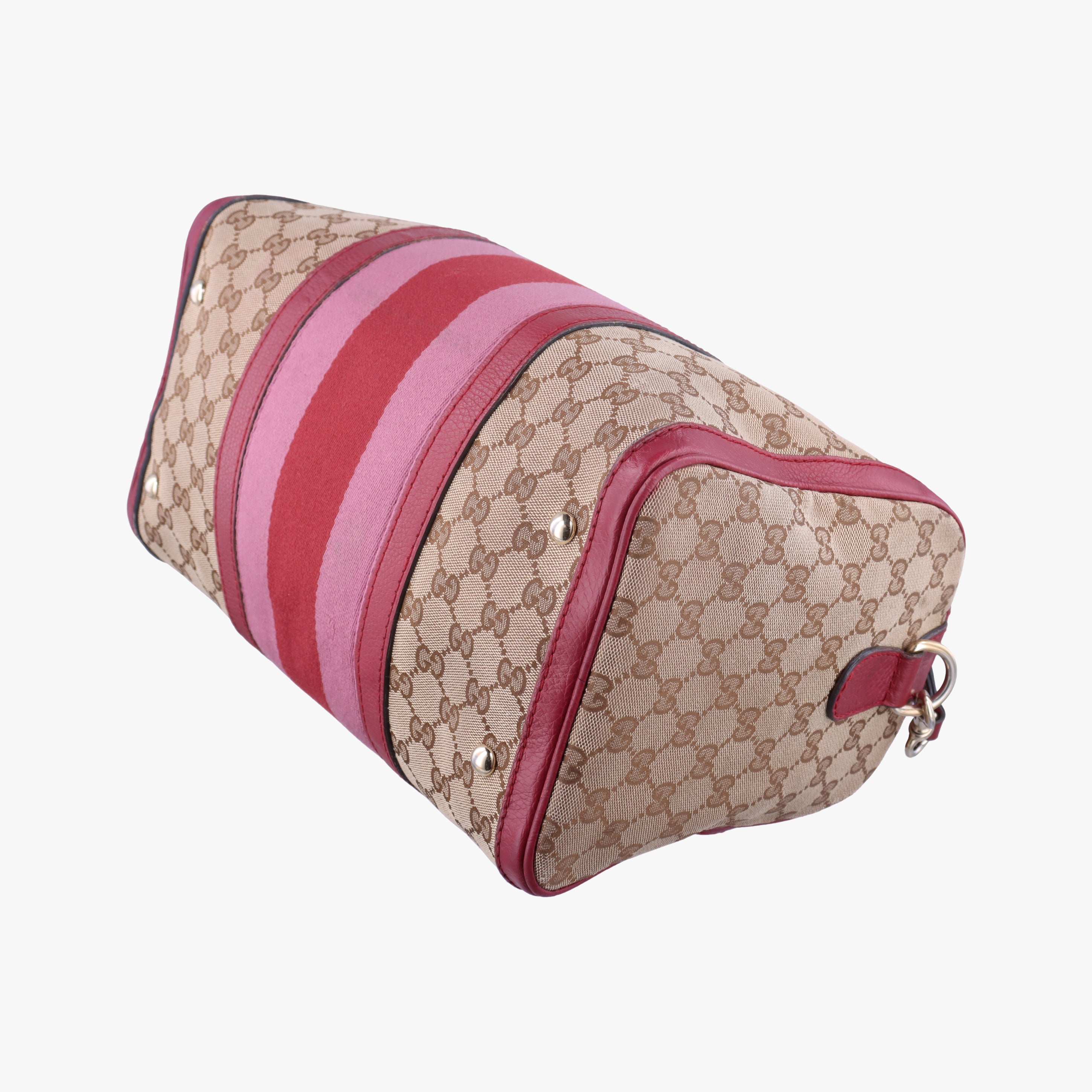 Sherry Line Beige x Red x Pink canvas×leather 247205 H018474686シェリーライン ベージュ×レッド×ピンク キャンバス×レザー 247205 H018474686