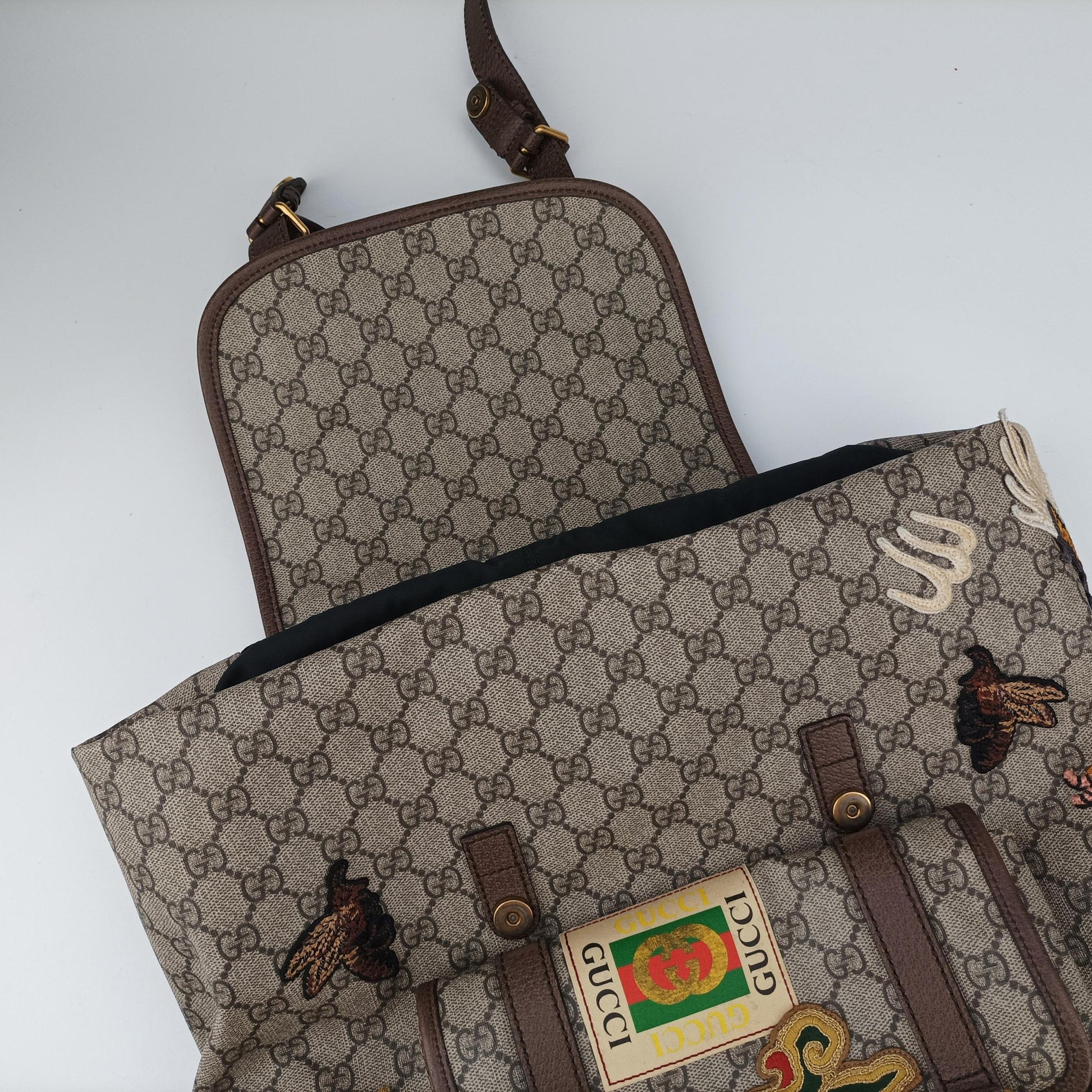 Soft GG Supreme Brown×multicolor PVC coated canvas 473869 C023929655ソフトGGスプリューム ブラウン×マルチカラー PVCコーティングキャンバス 473869 C023929655