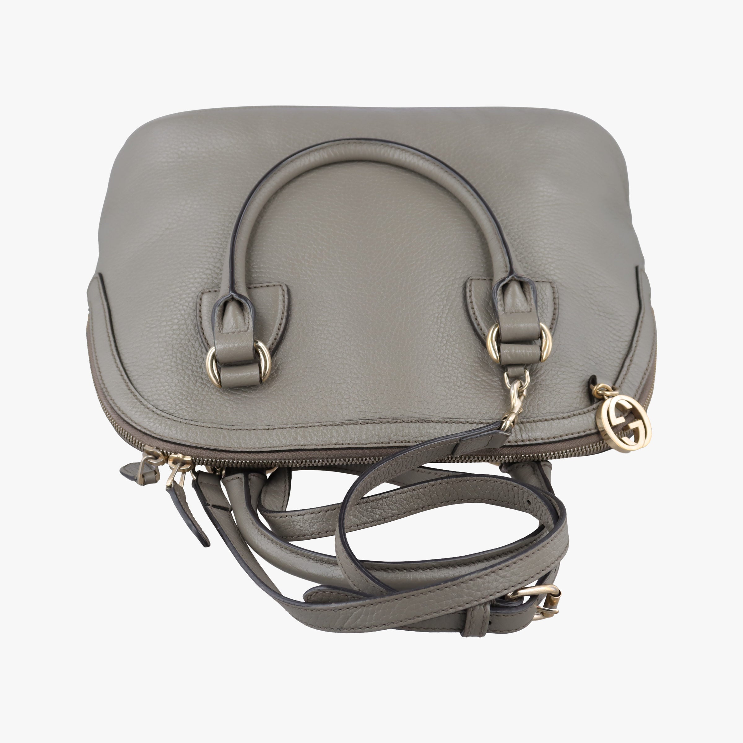 Interlocking G charm Dome Grey Leather 449662 B022469098インターロッキングG チャーム ドーム グレー レザー 449662 B022469098