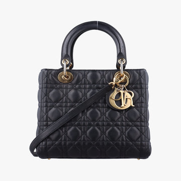 Lady Dior Black lambskin 02-MA-1114レディディオール ブラック ラムスキン 02-MA-1114