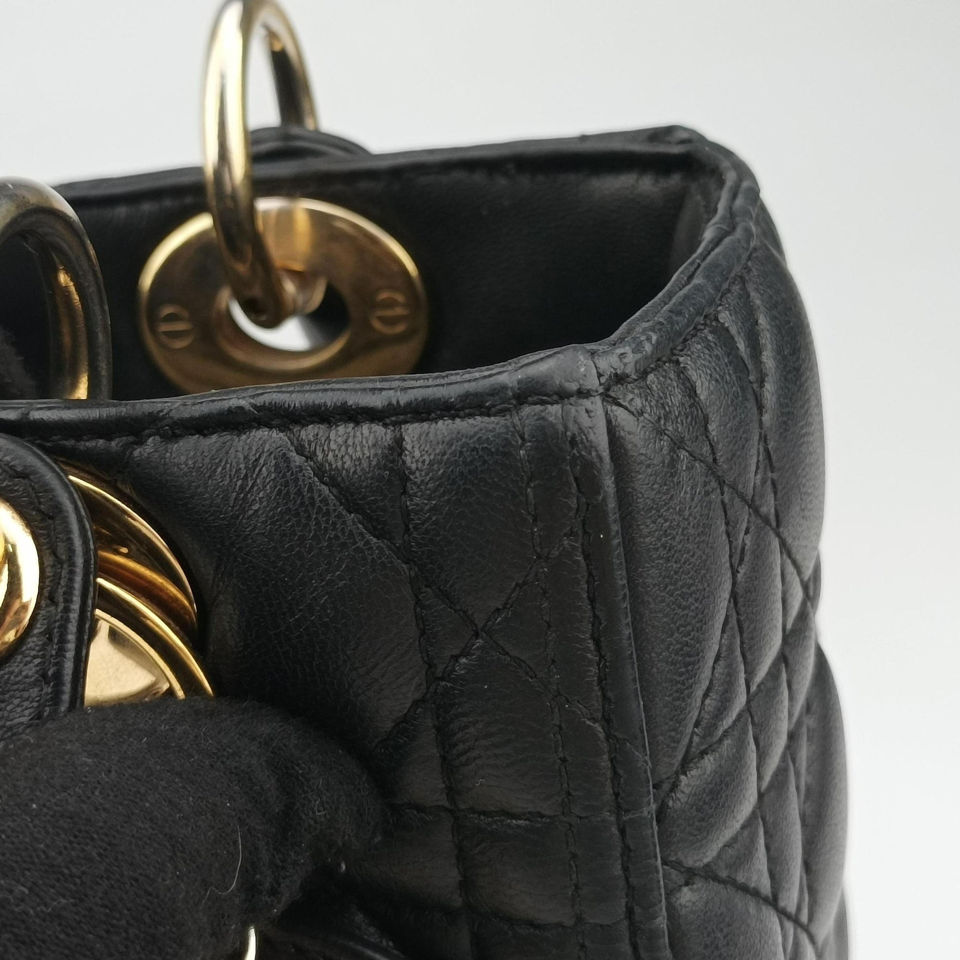 Lady Dior Black lambskin 02-MA-1114レディディオール ブラック ラムスキン 02-MA-1114