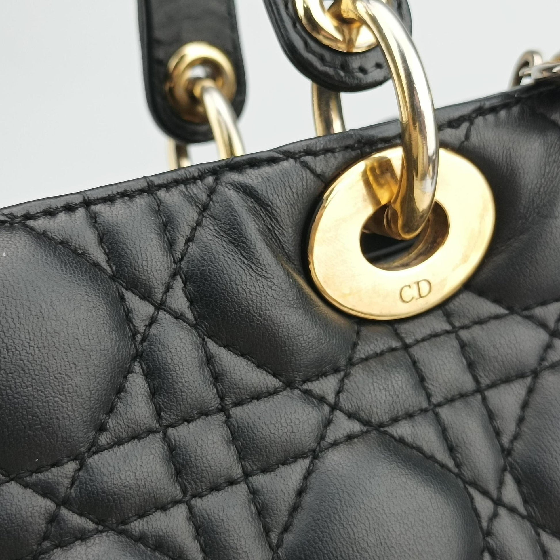 Lady Dior Black lambskin 02-MA-1114レディディオール ブラック ラムスキン 02-MA-1114