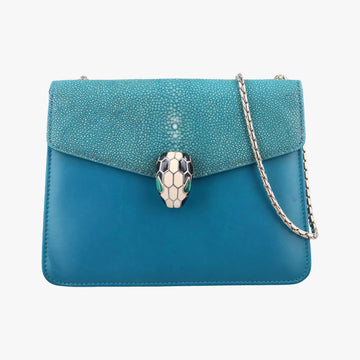 Serpenti Blue Galuchat Skin×Leather LA.K15.39801セルペンティ ブルー ガルーシャスキン×レザー LA.K15.39801