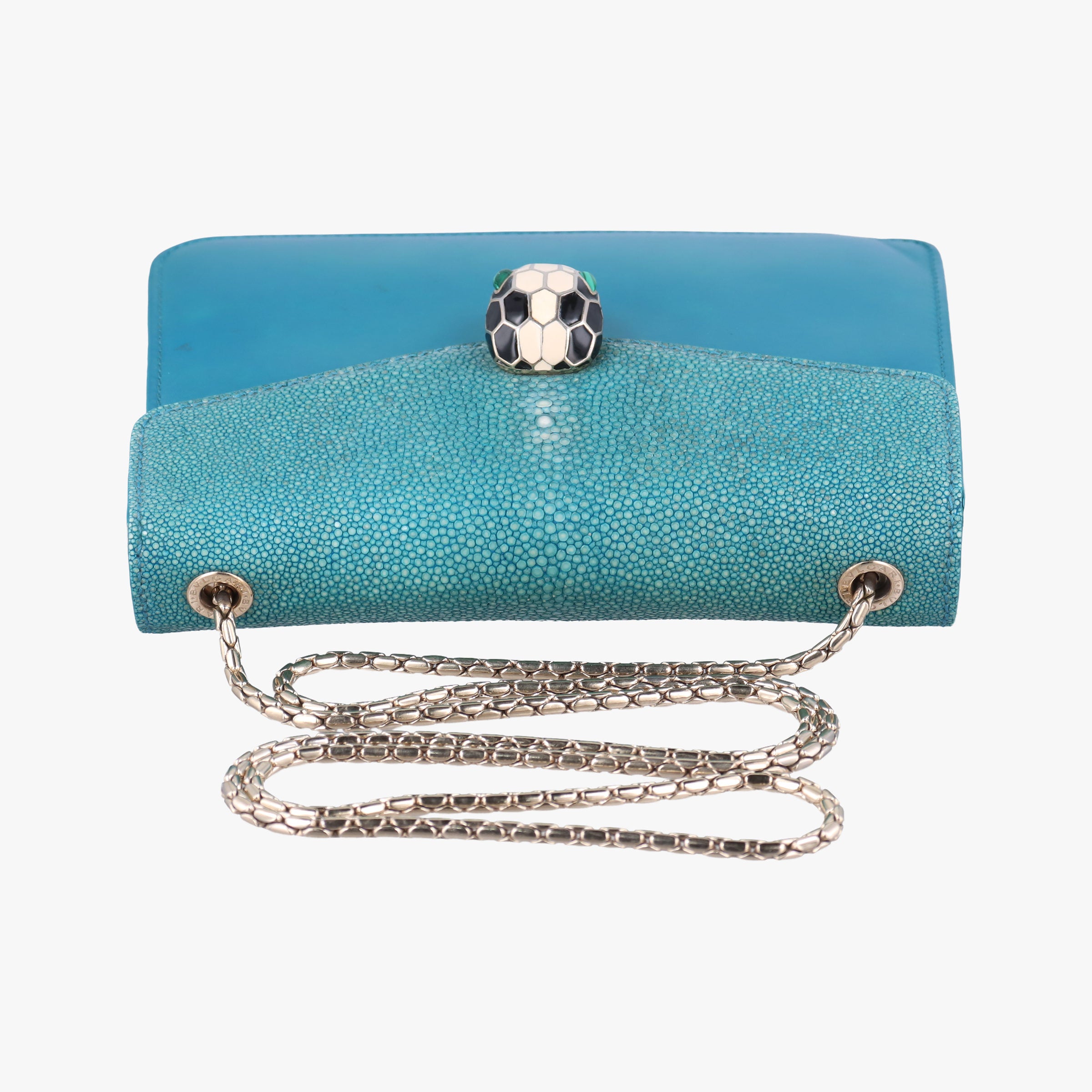 Serpenti Blue Galuchat Skin×Leather LA.K15.39801セルペンティ ブルー ガルーシャスキン×レザー LA.K15.39801
