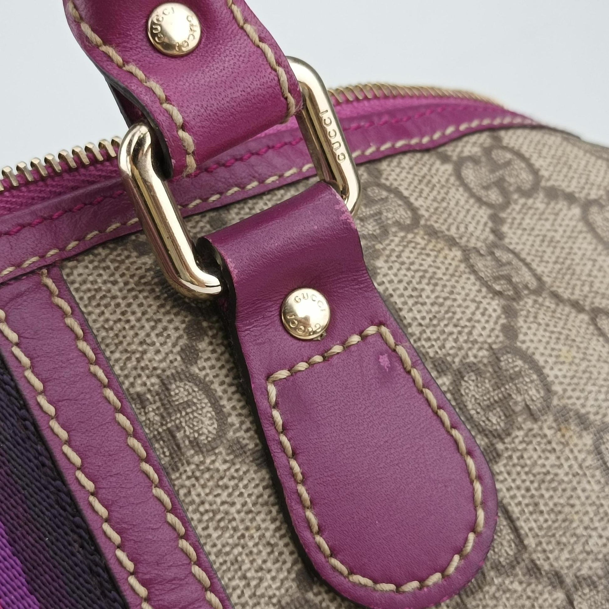 Web Joy GG Supreme beige×purple PVC coated canvas 189895 C2851381GGスプリーム ウェブジョイ ベージュ×パープル PVCコーティングキャンバス 189895 C2851381